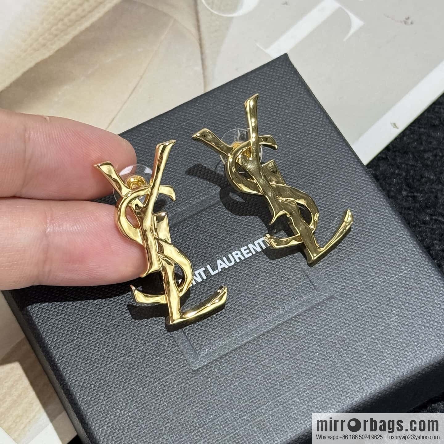 ❗️New ❗️ Saint Laurent YSL gold stud earrings