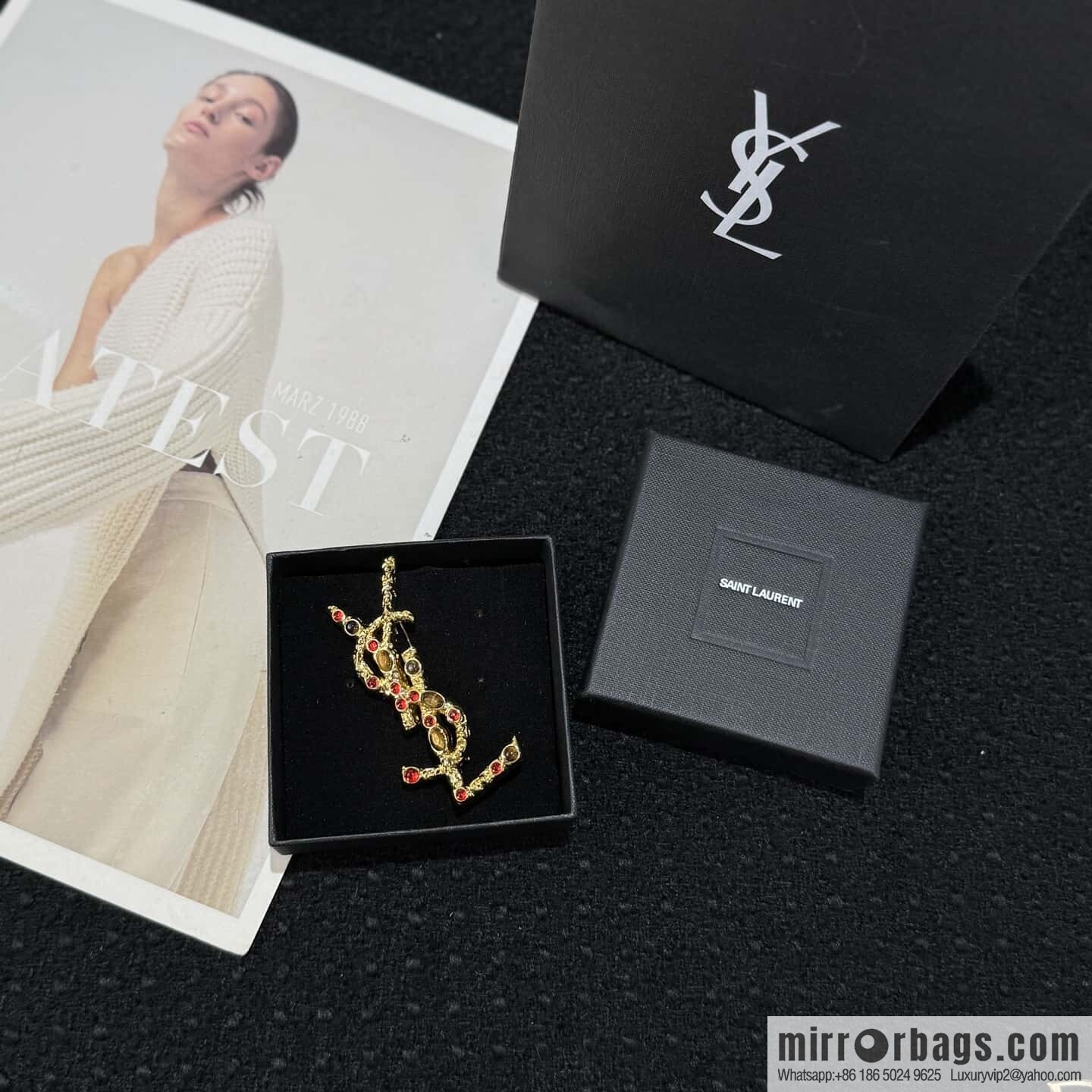 ❗️New ❗️ Saint Laurent YSL Gold Brooch