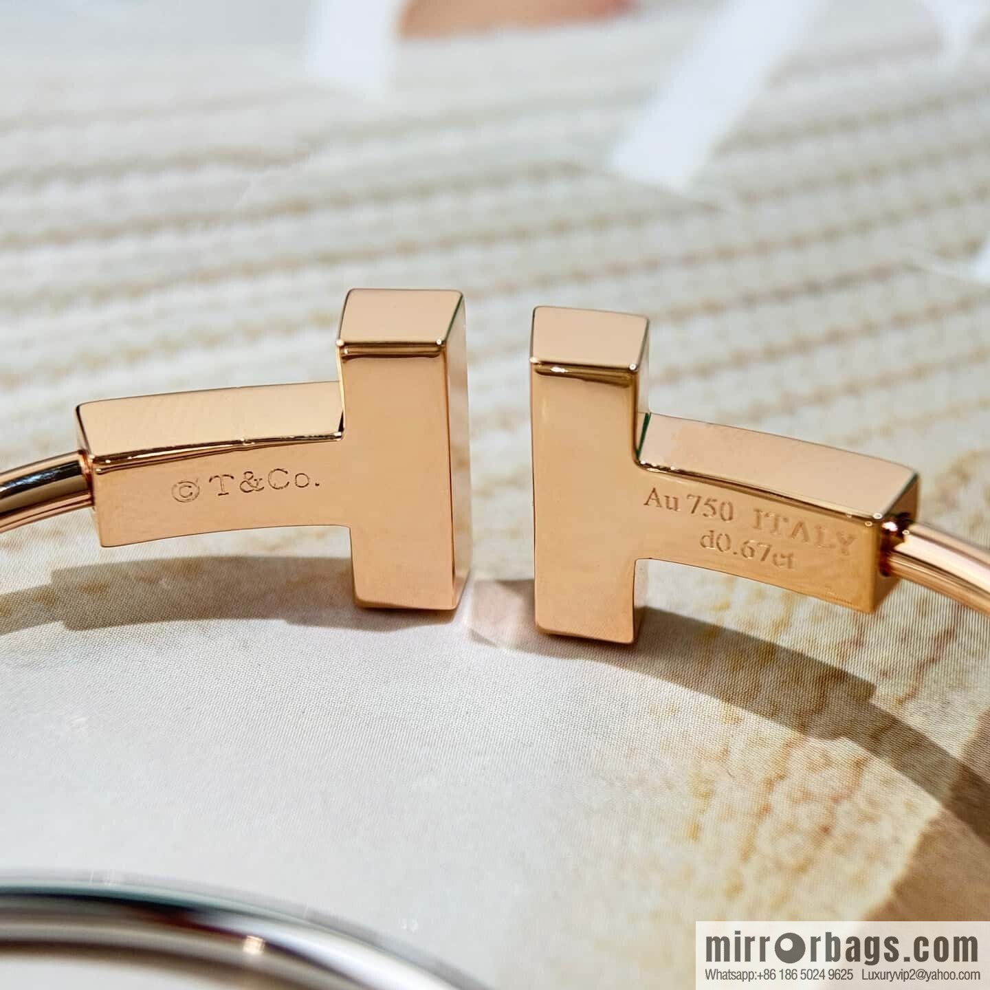 ❗️CNC version ❗️ ☀️ Tiffany & co, classic wide T series, full diamond silver rose gold double T bracelet ☀️