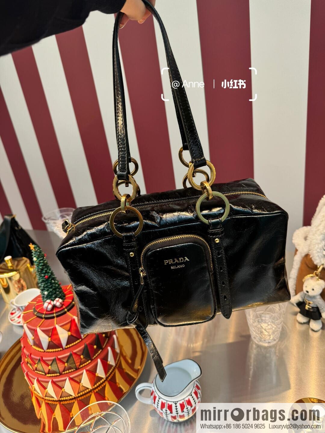 PRADA New Oil Waxed Leather 1BB138 Large