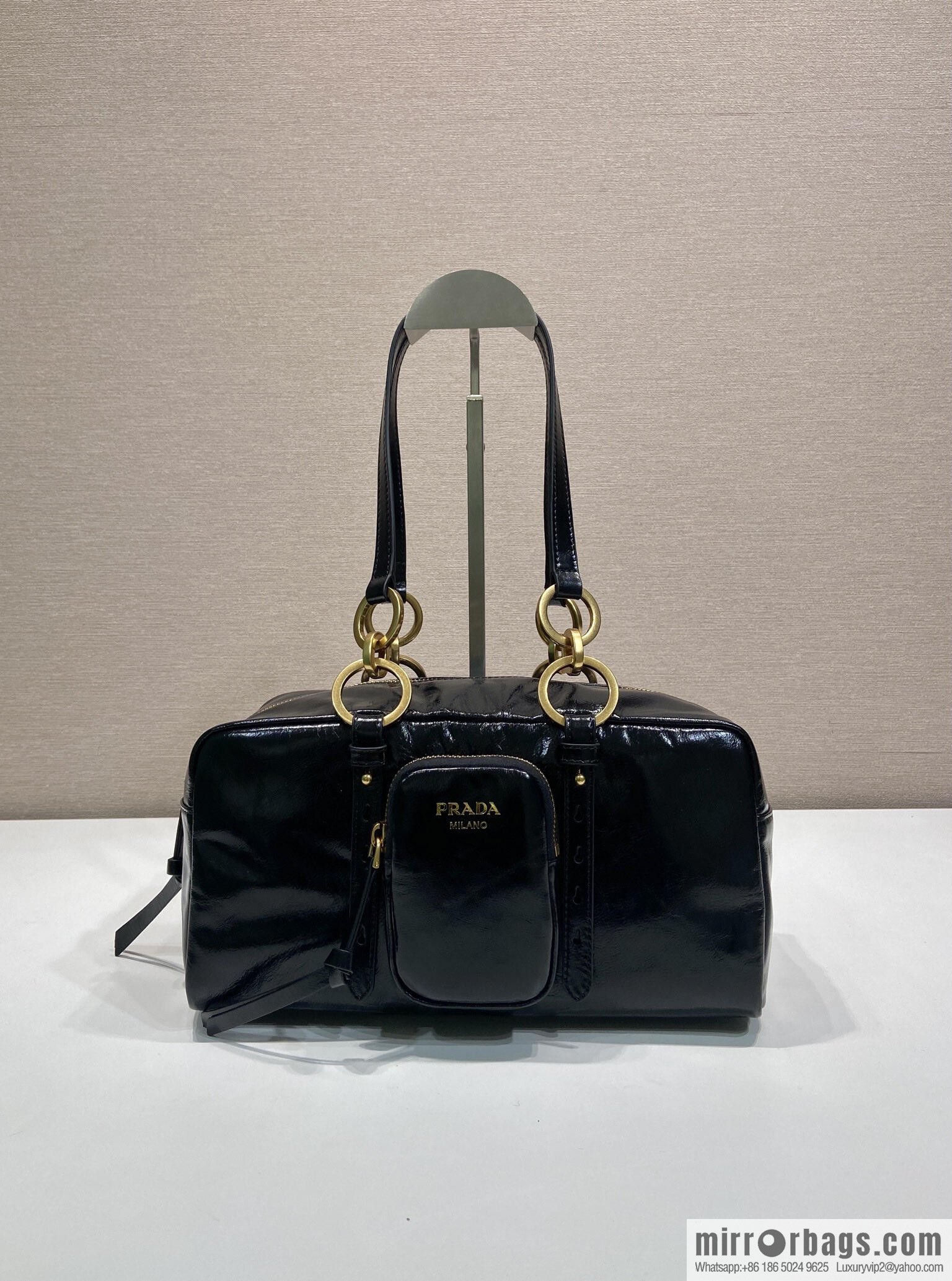 PRADA New Oil Waxed Leather 1BB138 Large