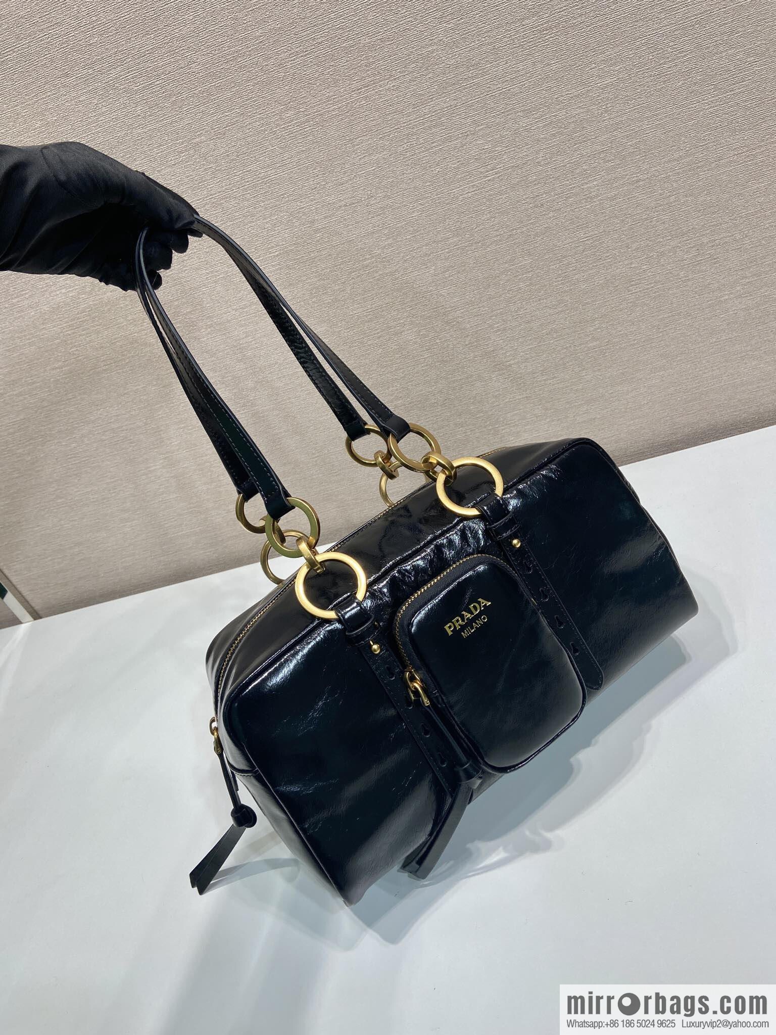 PRADA New Oil Waxed Leather 1BB138 Large