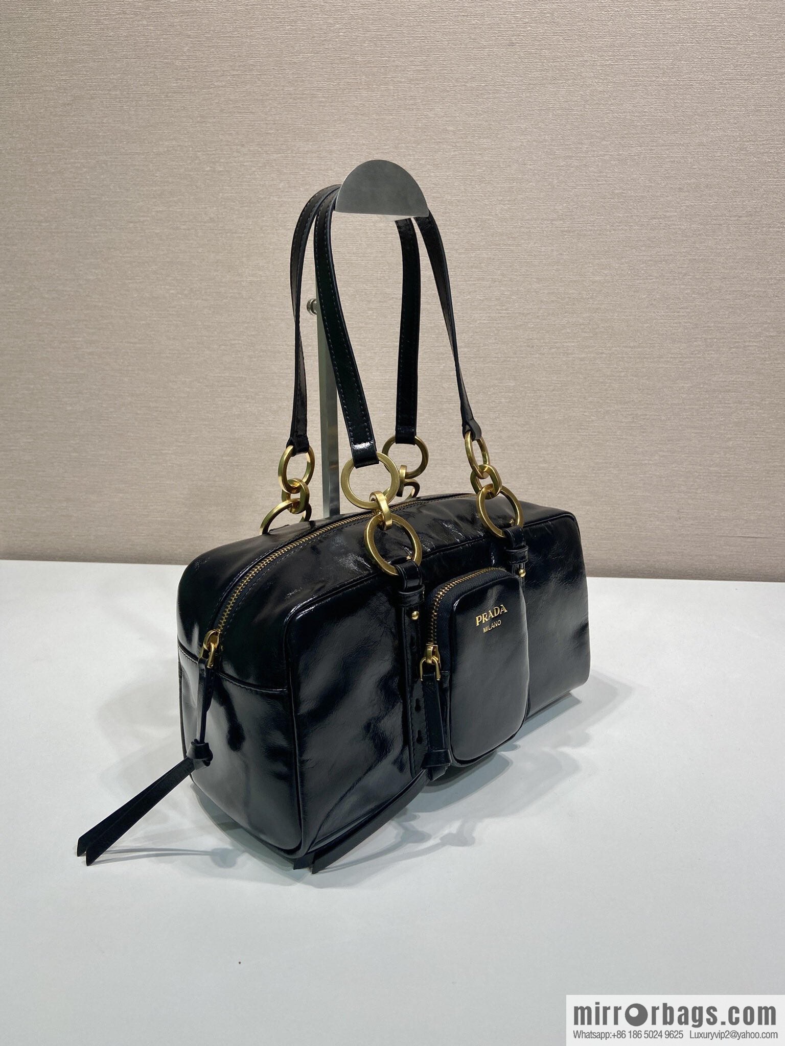 PRADA New Oil Waxed Leather 1BB138 Large