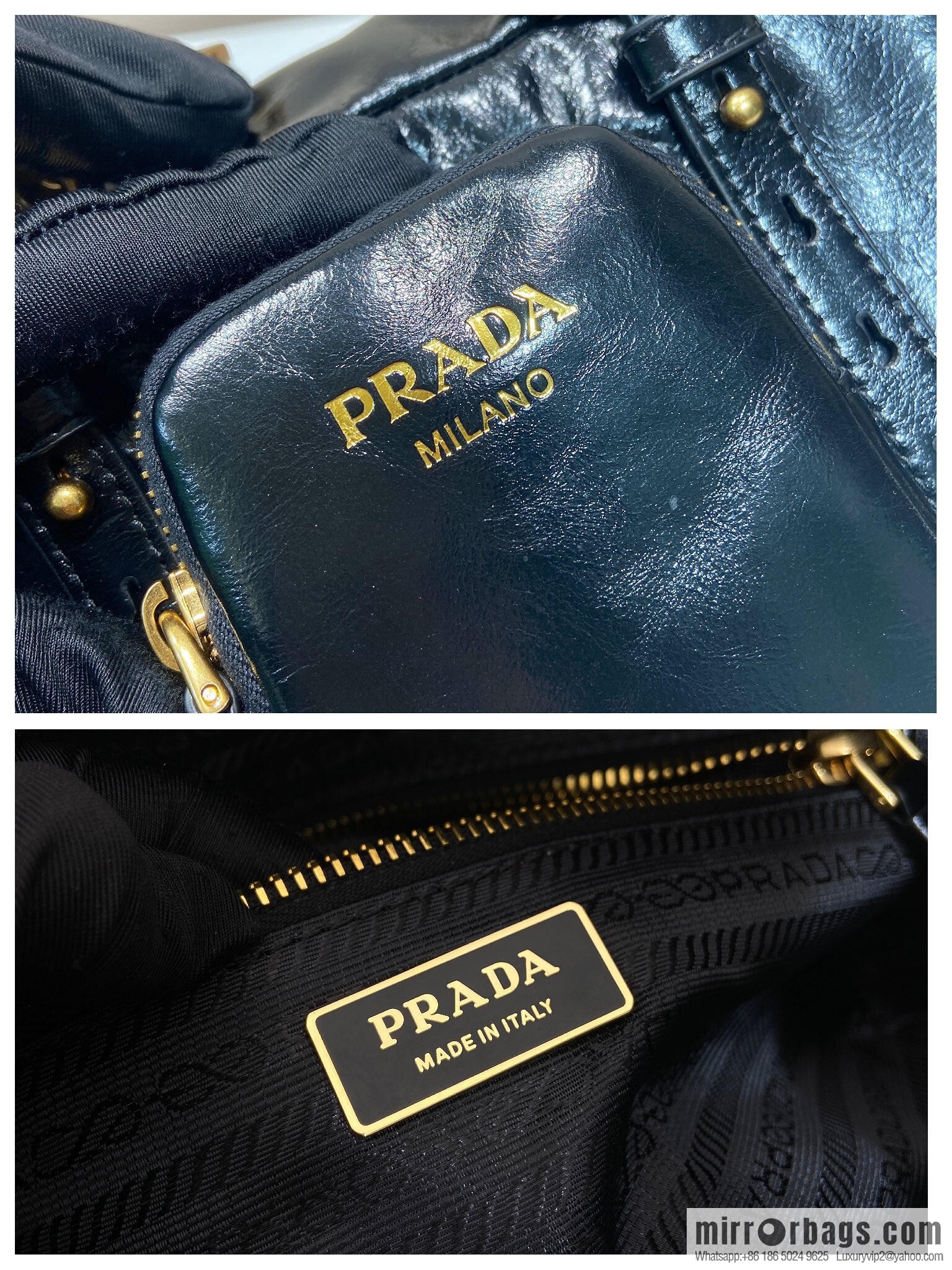 PRADA New Oil Waxed Leather 1BB138 Large