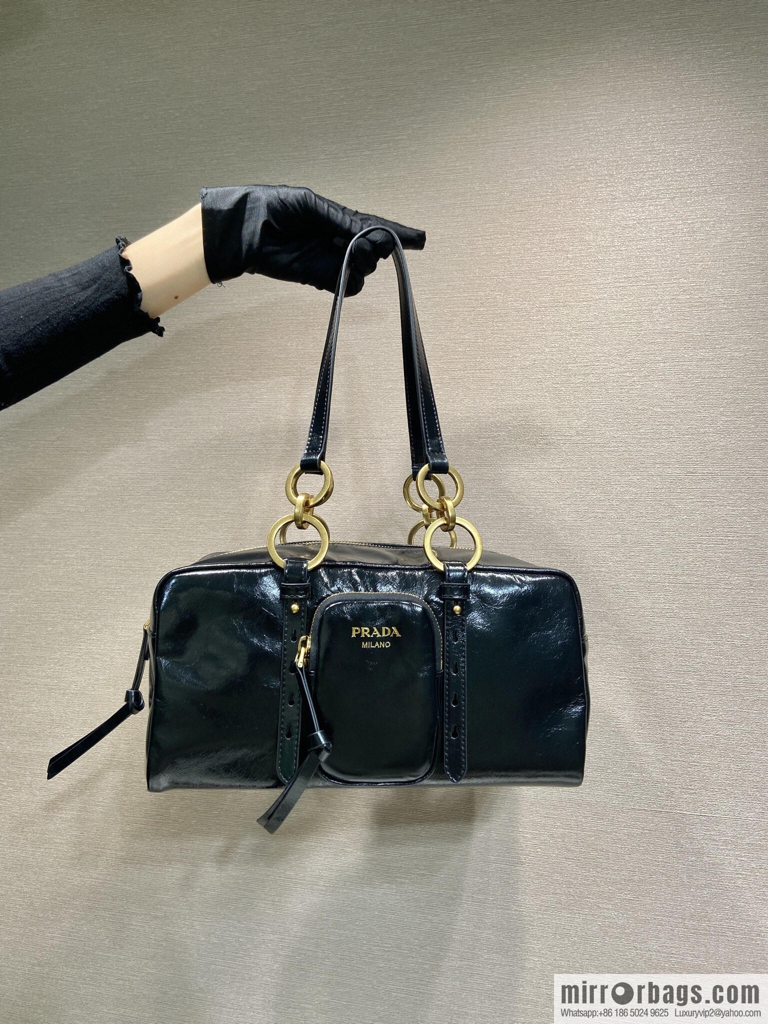 PRADA New Oil Waxed Leather 1BB138 Large