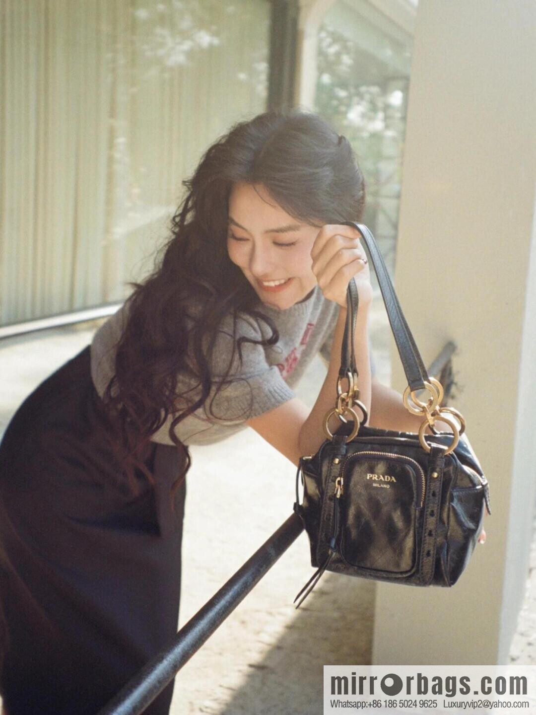 PRADA new oil wax leather 1BB137 small
