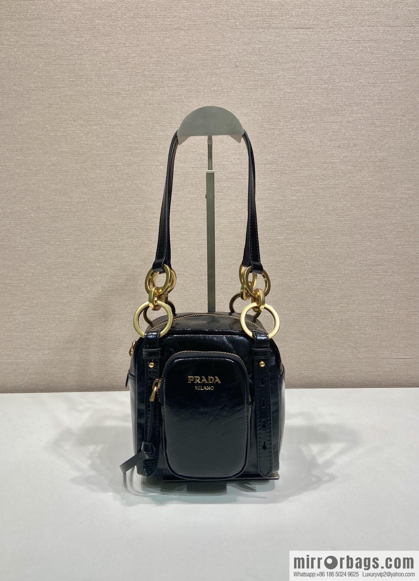 PRADA new oil wax leather 1BB137 small