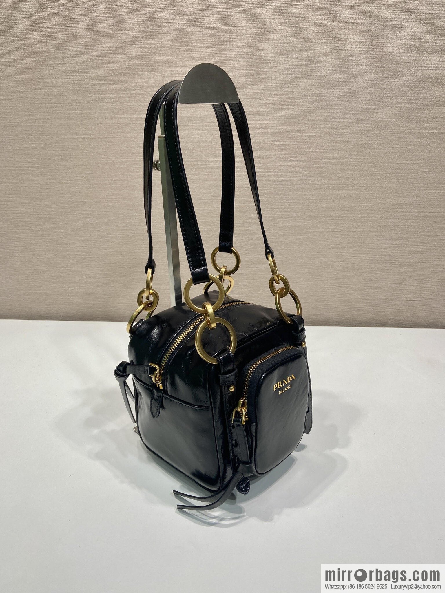 PRADA new oil wax leather 1BB137 small