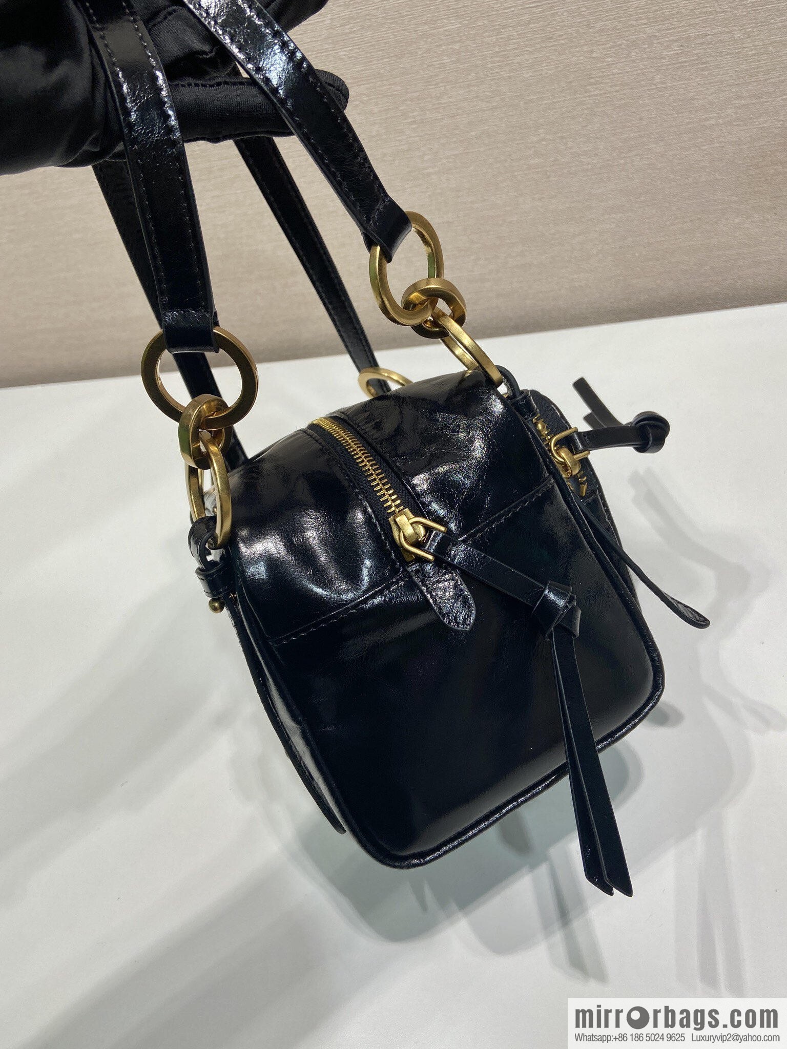PRADA new oil wax leather 1BB137 small