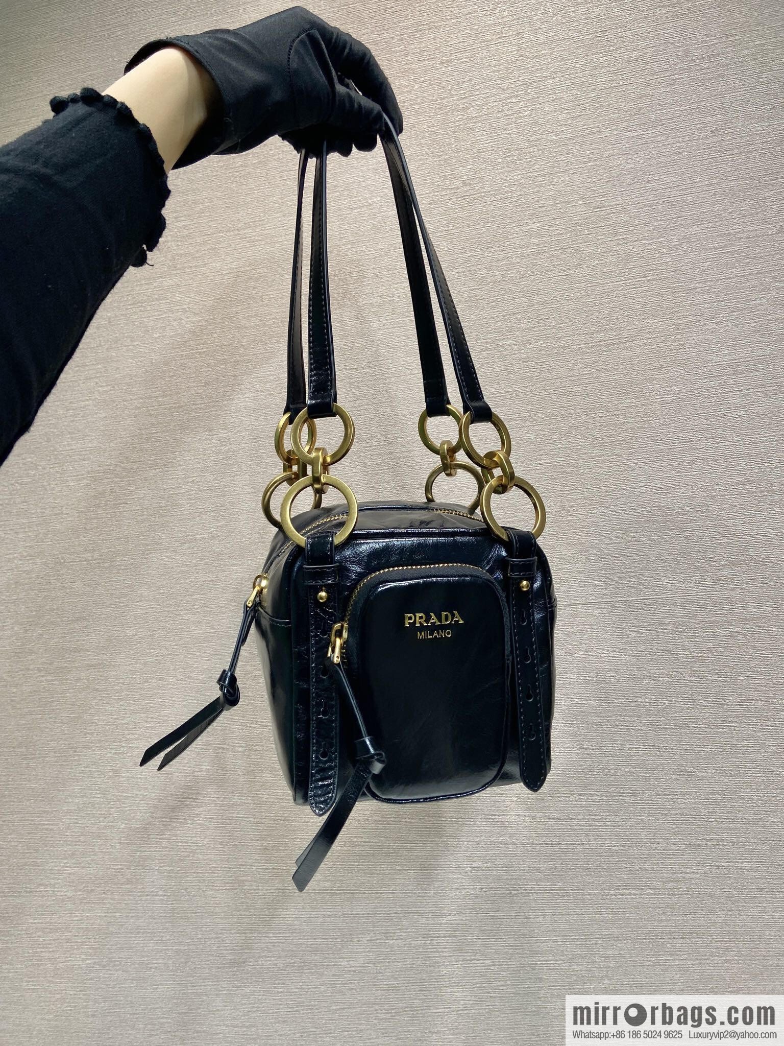 PRADA new oil wax leather 1BB137 small