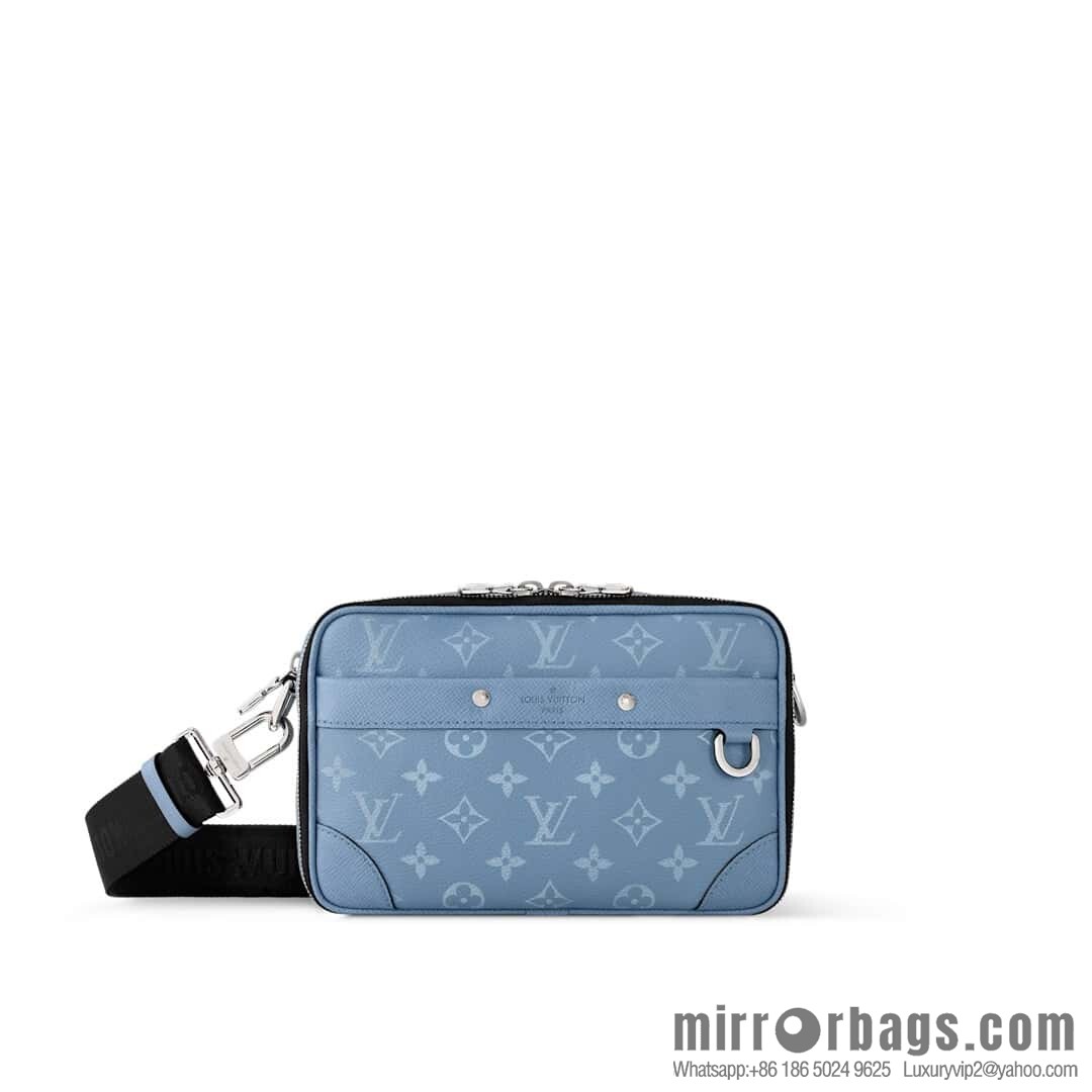 [Boutique‑grade] M14073 light blue, men's bag messenger bag ALPHA messenger bag