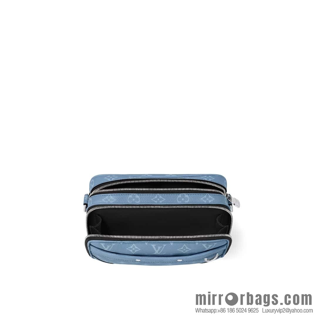 [Boutique‑grade] M14073 light blue, men's bag messenger bag ALPHA messenger bag