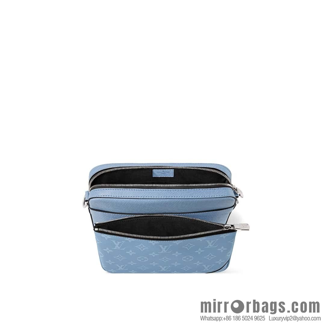 [Boutique‑grade] M14069 light blue, men's bag messenger bag three-piece TRIO messenger bag