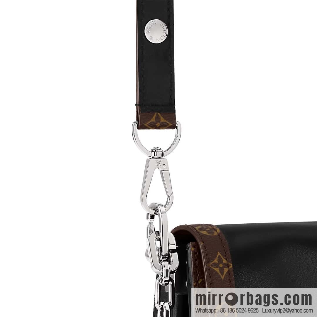 [Boutique‑grade] M13450 presbyopia black, full leather Daphne DAUPHINE SOFT medium handbag
