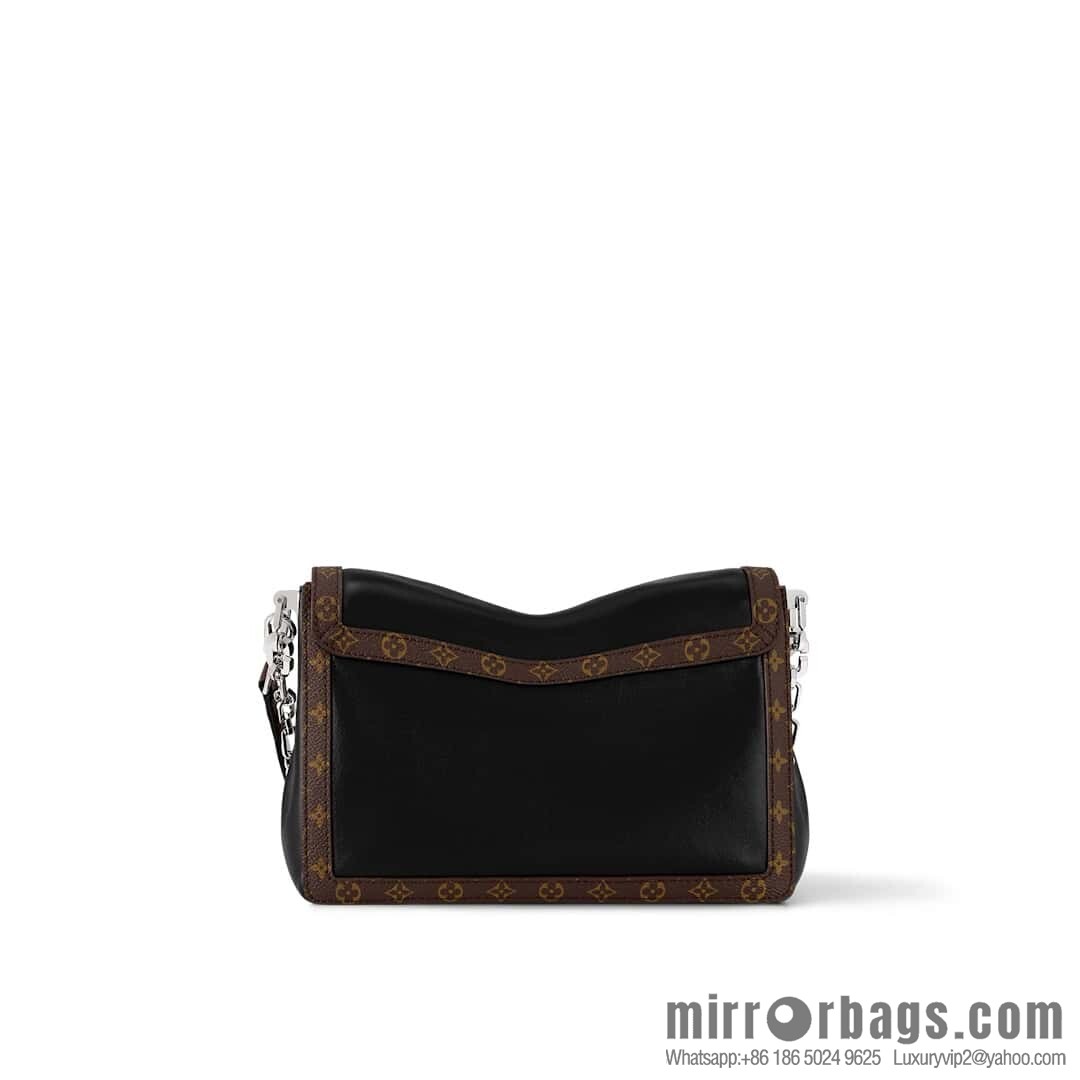 [Boutique‑grade] M13450 presbyopia black, full leather Daphne DAUPHINE SOFT medium handbag