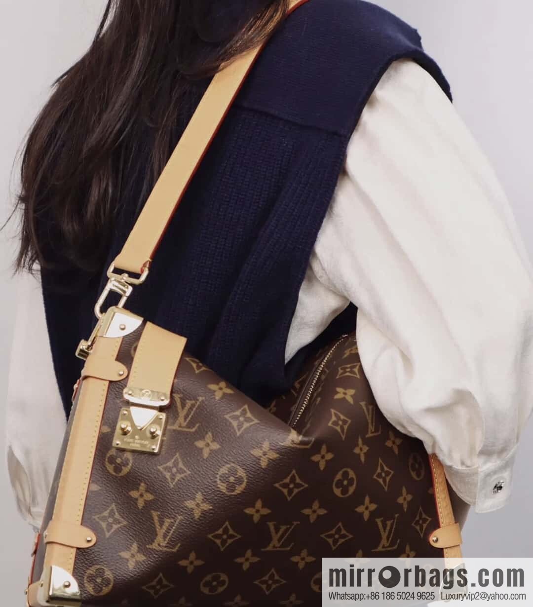 [Boutique‑grade] M14513 presbyopia, soft box chain bag SIDE TRUNK large handbag