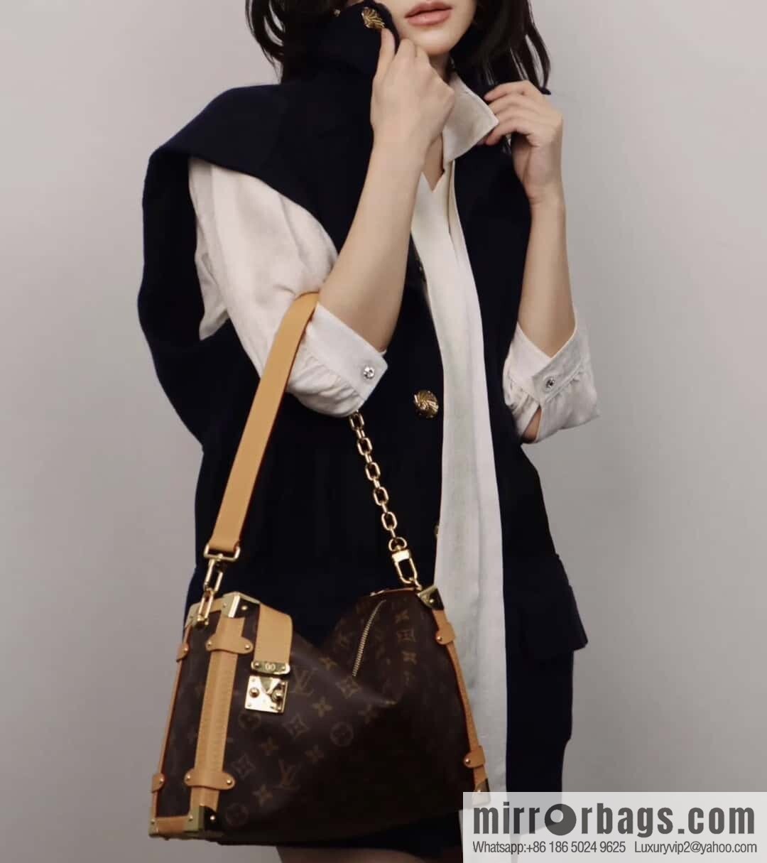 [Boutique‑grade] M14513 presbyopia, soft box chain bag SIDE TRUNK large handbag