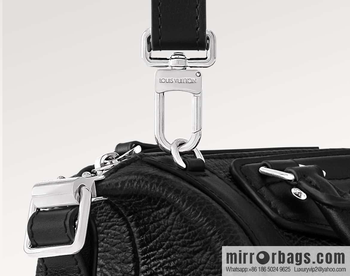 [Boutique‑grade] M14623 black, full leather locomotive bag NANO LV BIKER handbag