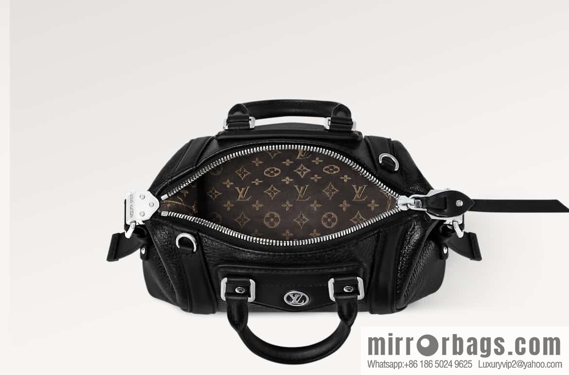 [Boutique‑grade] M14623 black, full leather locomotive bag NANO LV BIKER handbag