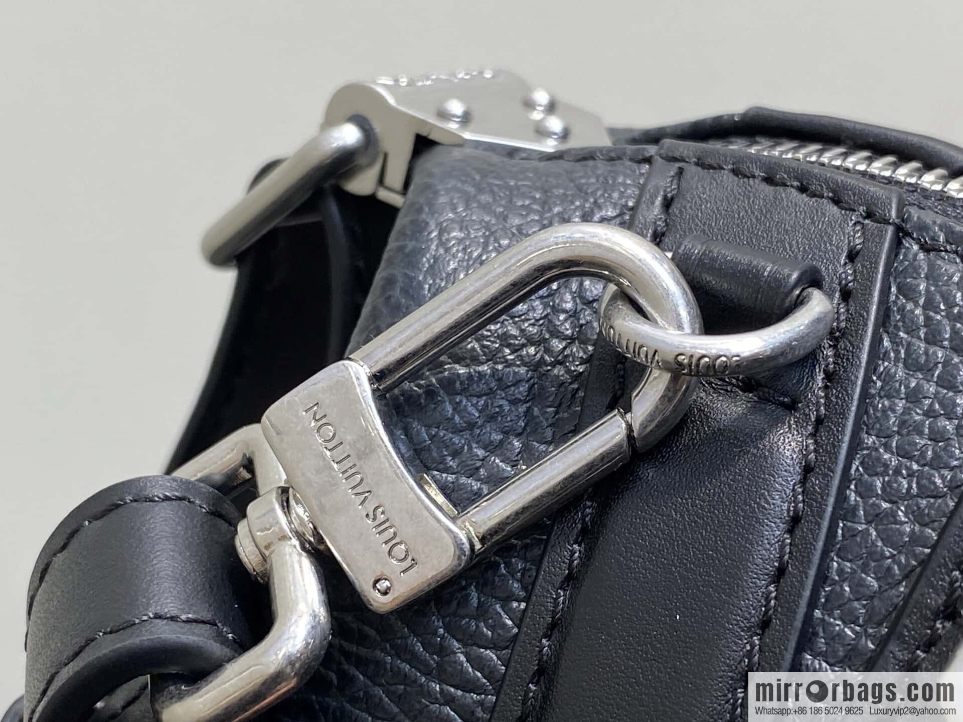 [Boutique‑grade] M14623 black, full leather locomotive bag NANO LV BIKER handbag