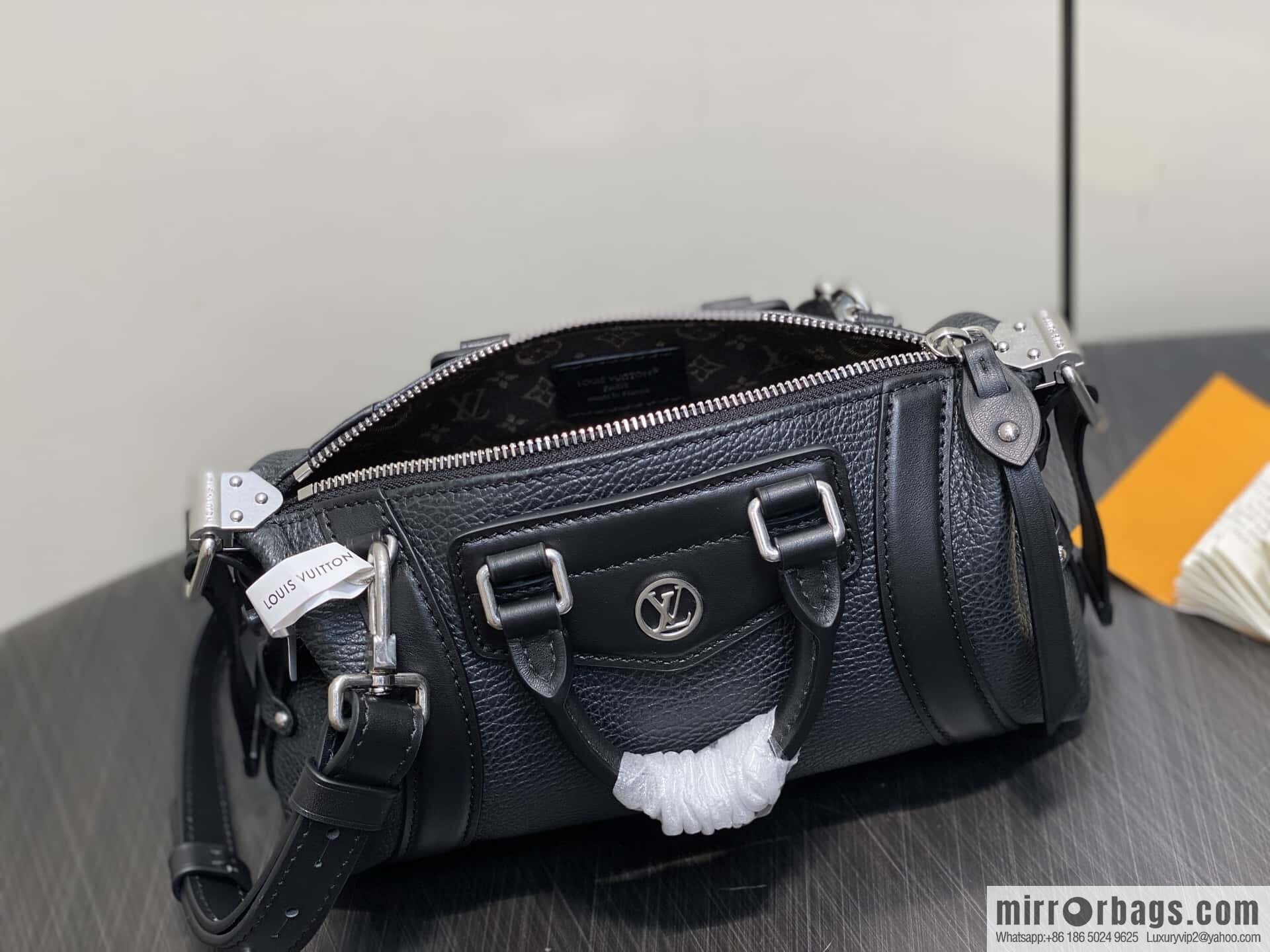 [Boutique‑grade] M14623 black, full leather locomotive bag NANO LV BIKER handbag