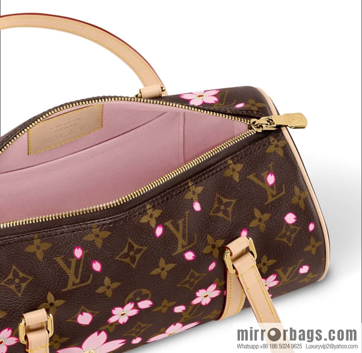 [Boutique‑grade] M13097 old flower, cherry blossom silk screen printed Babylon round drum bag LVXTM PAPILLON handbag