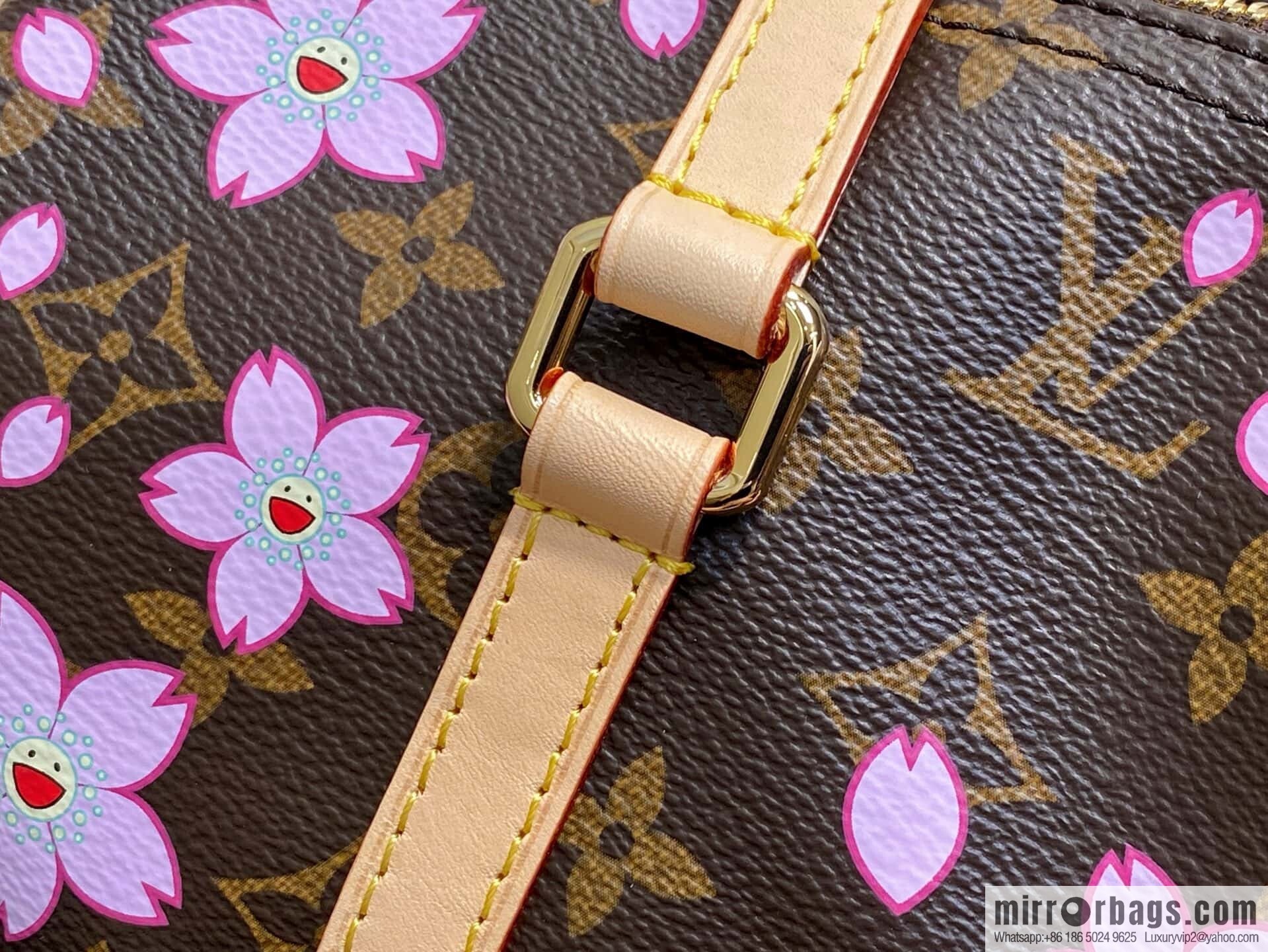 [Boutique‑grade] M13097 old flower, cherry blossom silk screen printed Babylon round drum bag LVXTM PAPILLON handbag