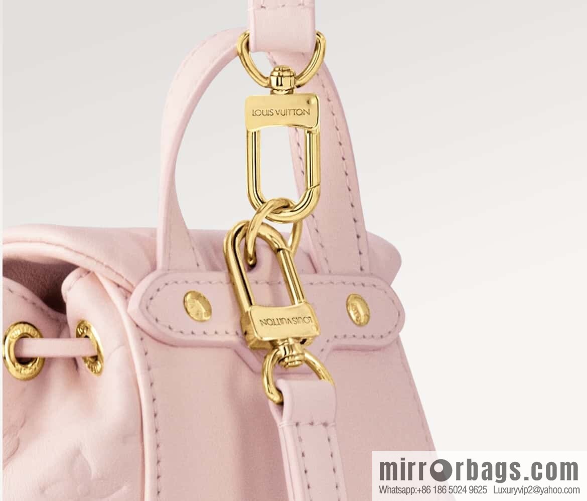 [Boutique‑grade] M13389 pink full leather embossed backpack COUSSIN BACKPACK mini handbag