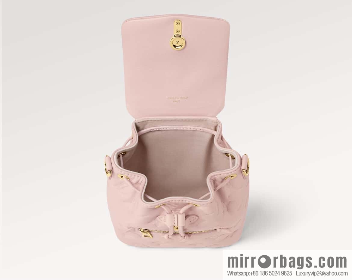 [Boutique‑grade] M13389 pink full leather embossed backpack COUSSIN BACKPACK mini handbag