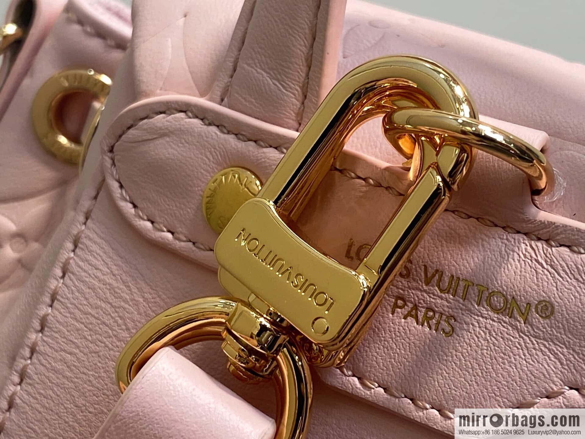 [Boutique‑grade] M13389 pink full leather embossed backpack COUSSIN BACKPACK mini handbag