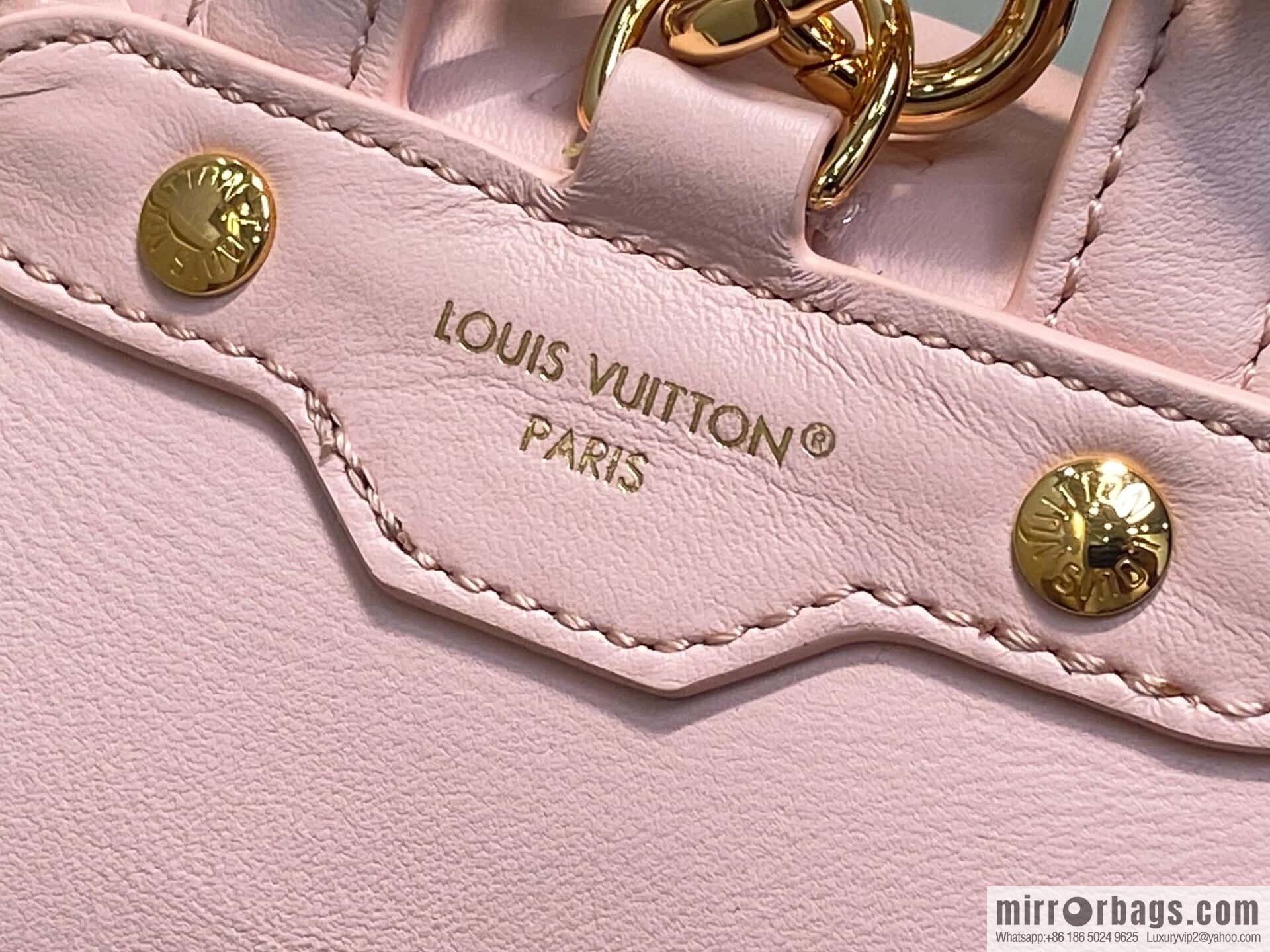 [Boutique‑grade] M13389 pink full leather embossed backpack COUSSIN BACKPACK mini handbag