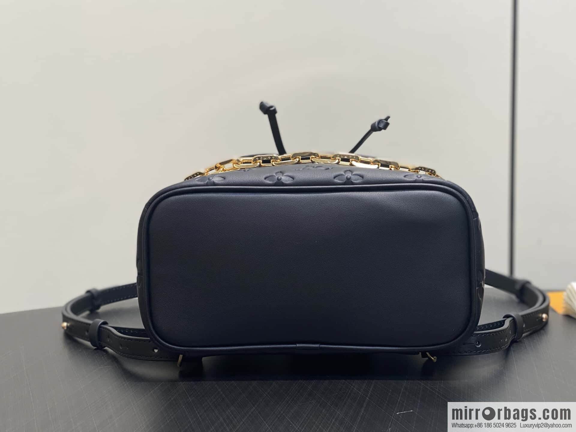 [Boutique‑grade] M13357 black, full leather embossed backpack COUSSIN BACKPACK small handbag
