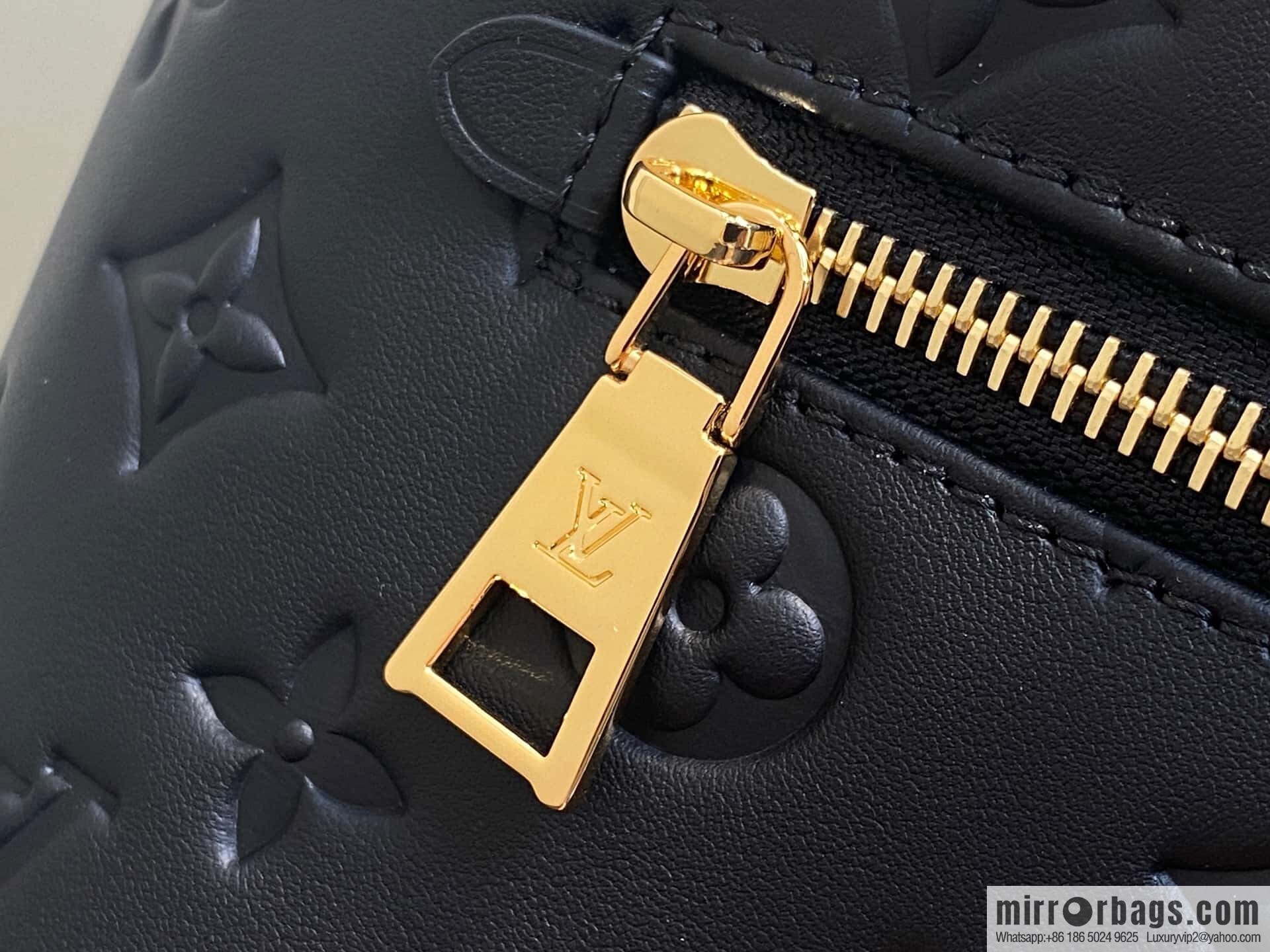 [Boutique‑grade] M13357 black, full leather embossed backpack COUSSIN BACKPACK small handbag