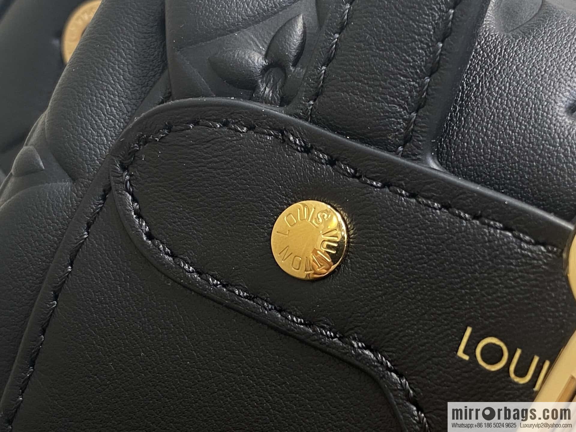 [Boutique‑grade] M13357 black, full leather embossed backpack COUSSIN BACKPACK small handbag