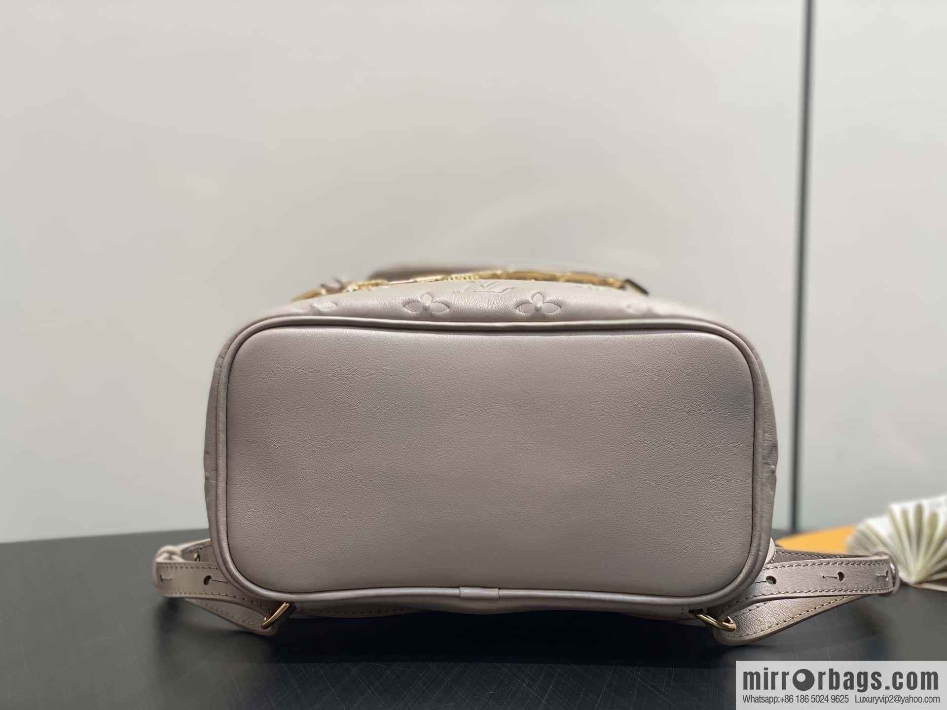 [Boutique‑grade] M13358 gray, full leather embossed backpack COUSSIN BACKPACK small handbag