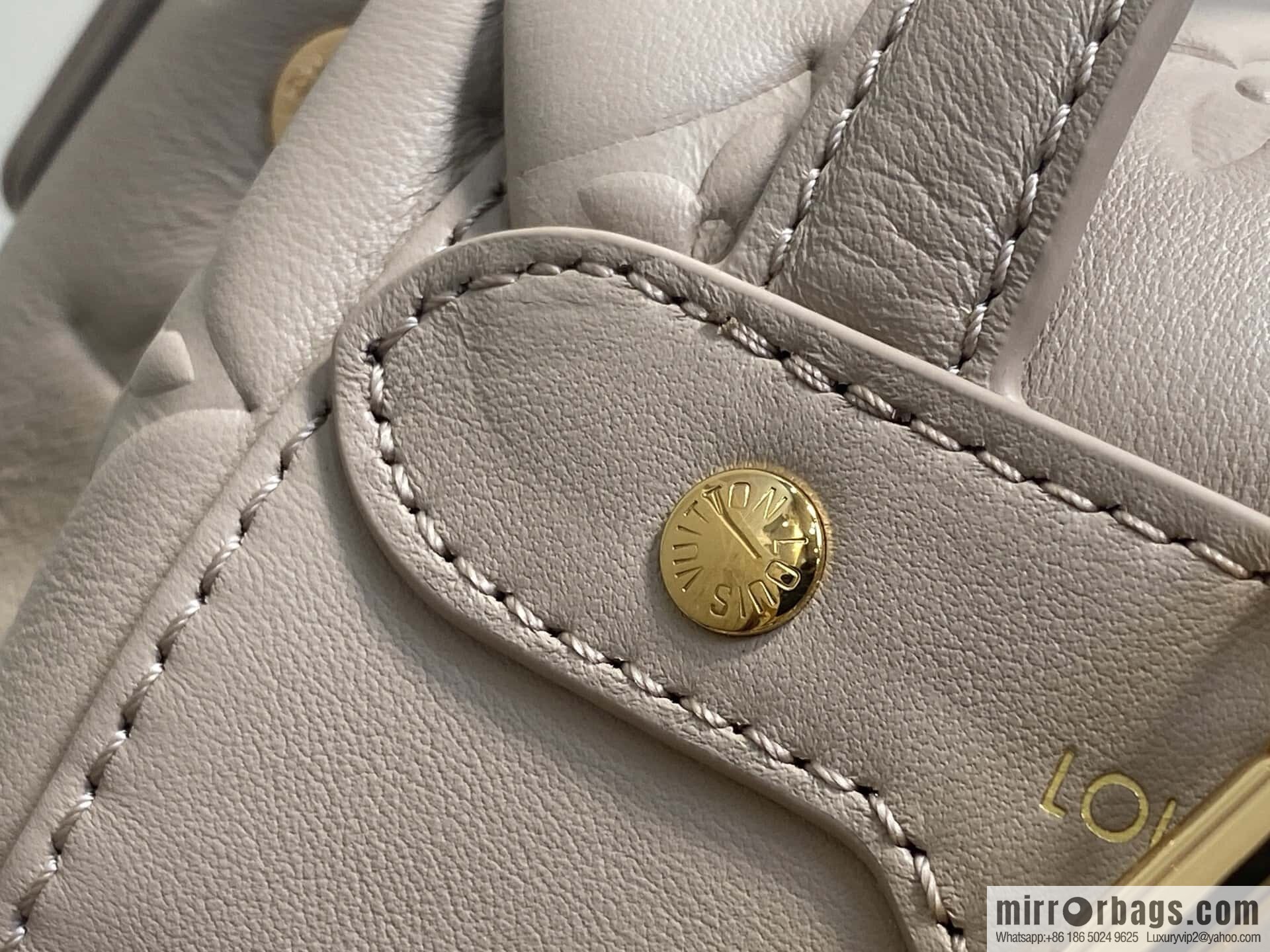 [Boutique‑grade] M13358 gray, full leather embossed backpack COUSSIN BACKPACK small handbag