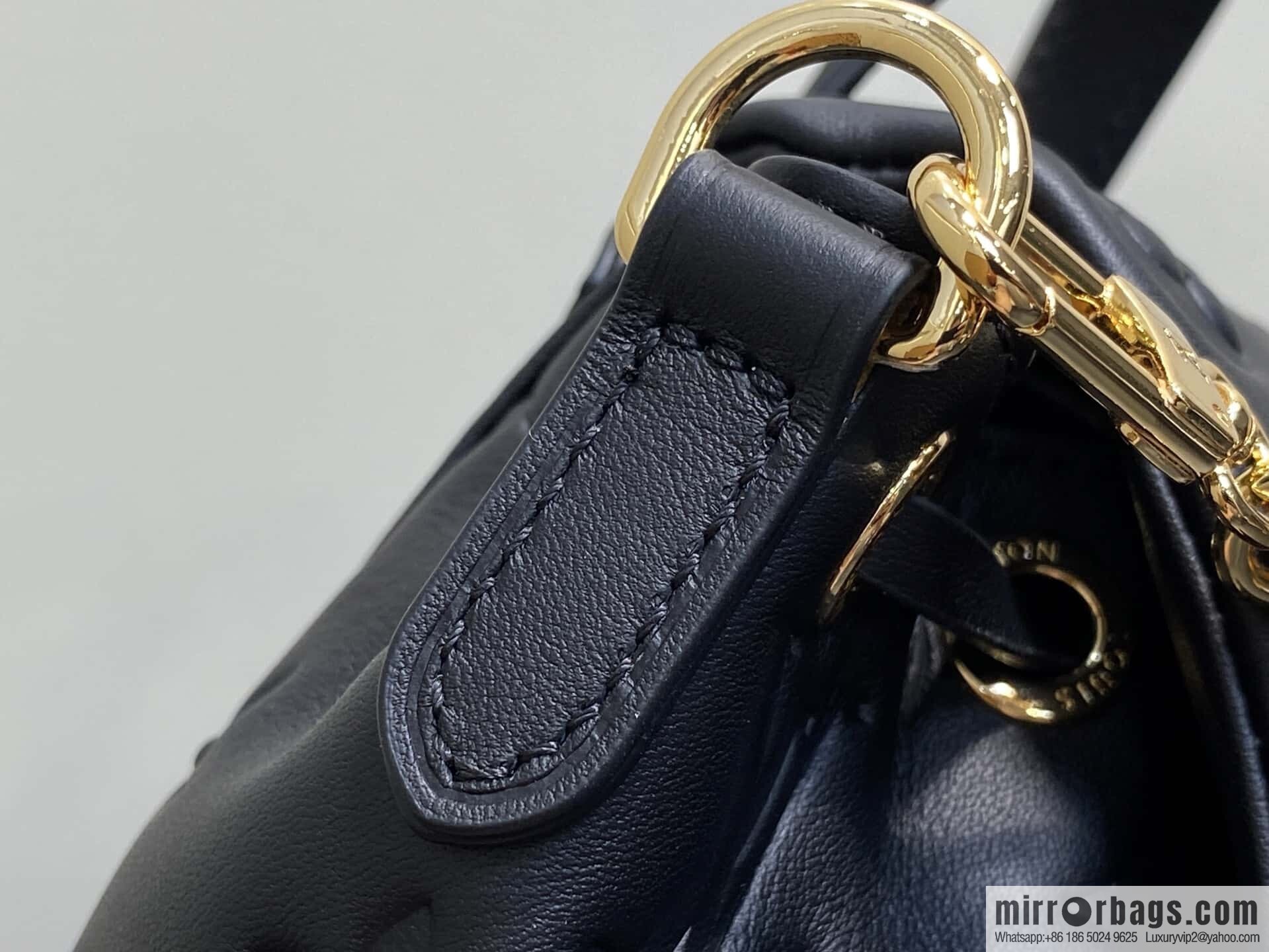 [Boutique‑grade] M13387 black, full leather embossed backpack COUSSIN BACKPACK mini handbag