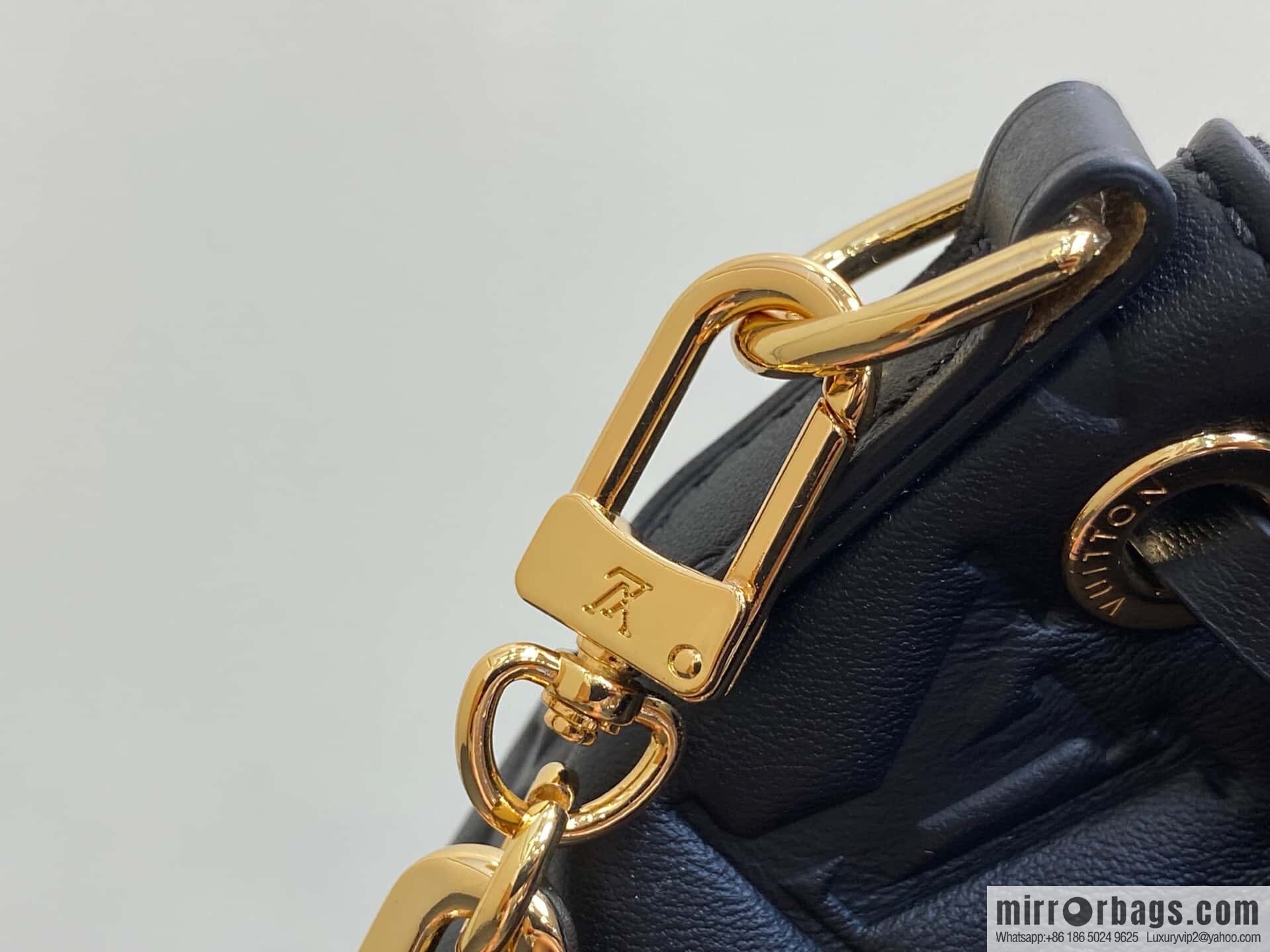 [Boutique‑grade] M13387 black, full leather embossed backpack COUSSIN BACKPACK mini handbag