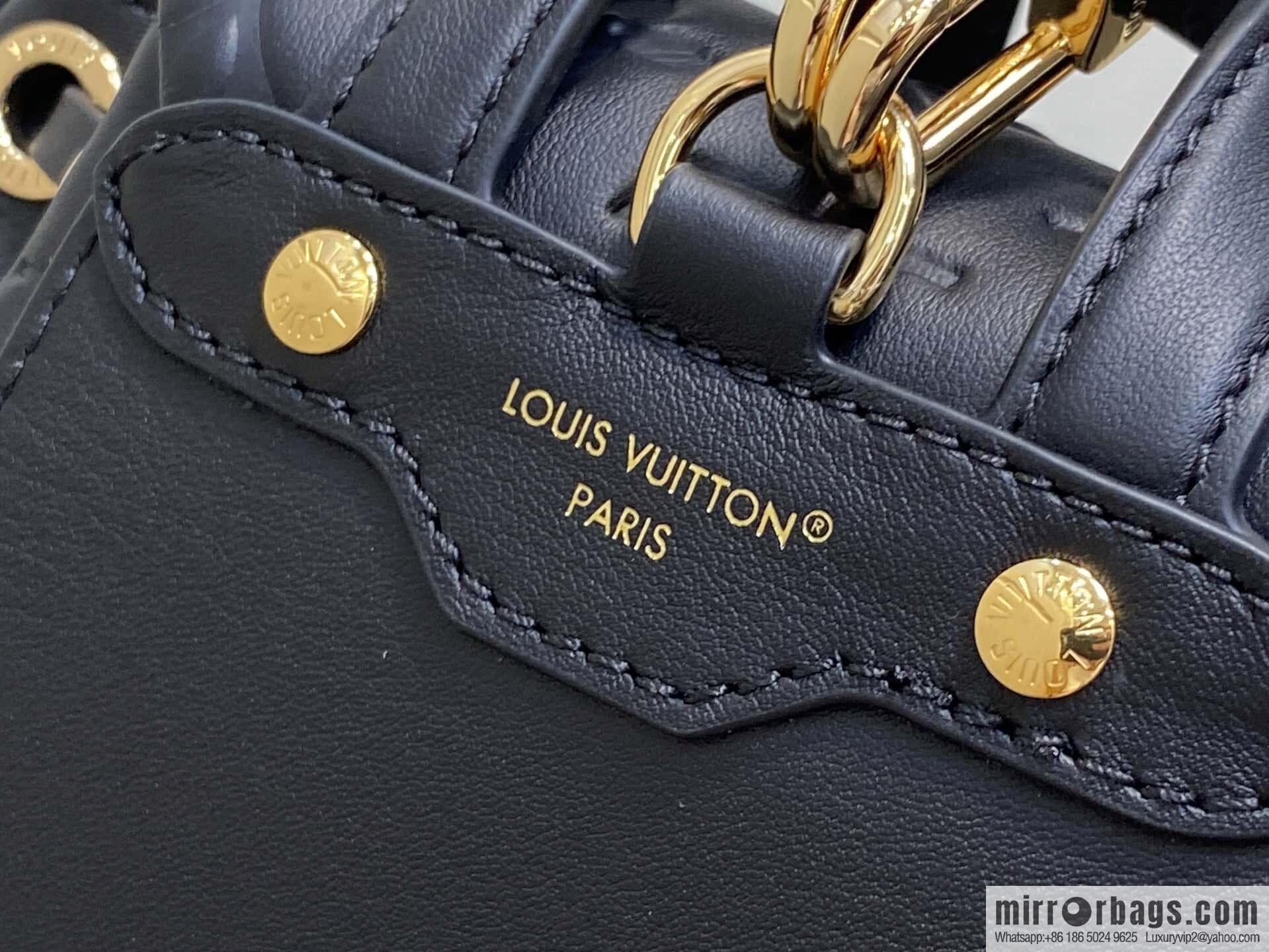 [Boutique‑grade] M13387 black, full leather embossed backpack COUSSIN BACKPACK mini handbag