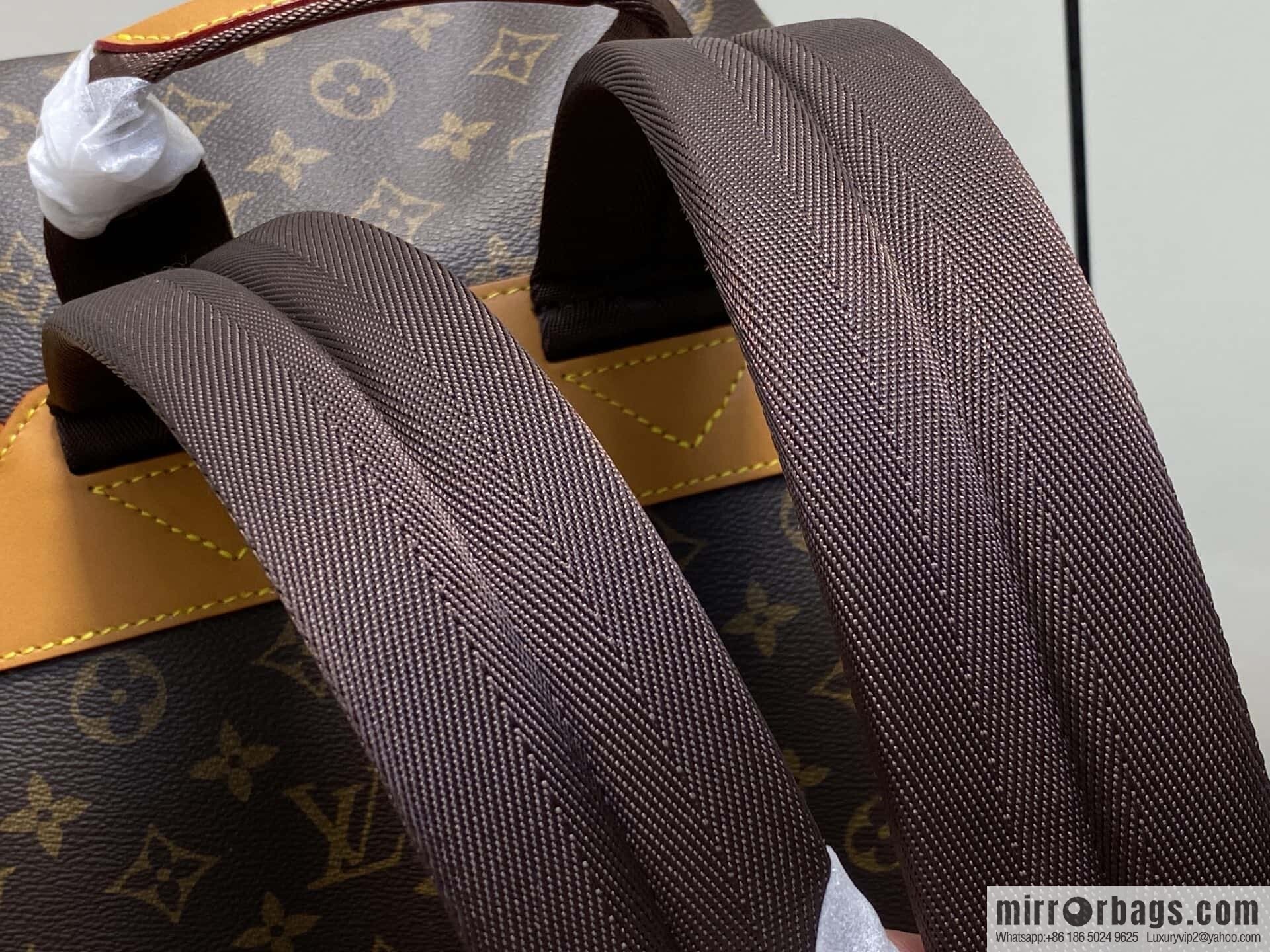 [Boutique‑grade] M14105 presbyopia, retro yellow leather backpack MONTSOURIS CARGO backpack