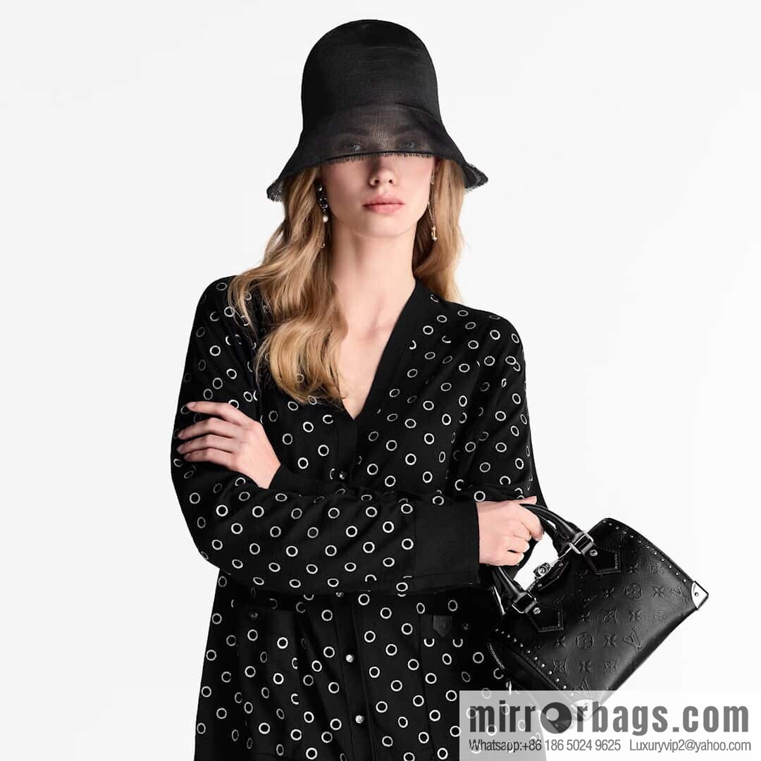 [Boutique‑grade] M14575 black, full leather speedy pillow bag SPEEDY TRUNK 20 handbag