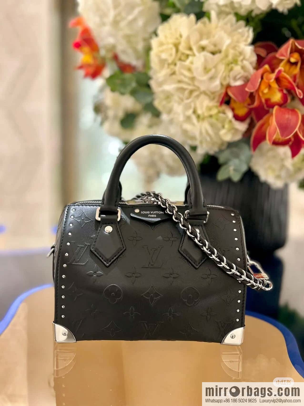 [Boutique‑grade] M14575 black, full leather speedy pillow bag SPEEDY TRUNK 20 handbag