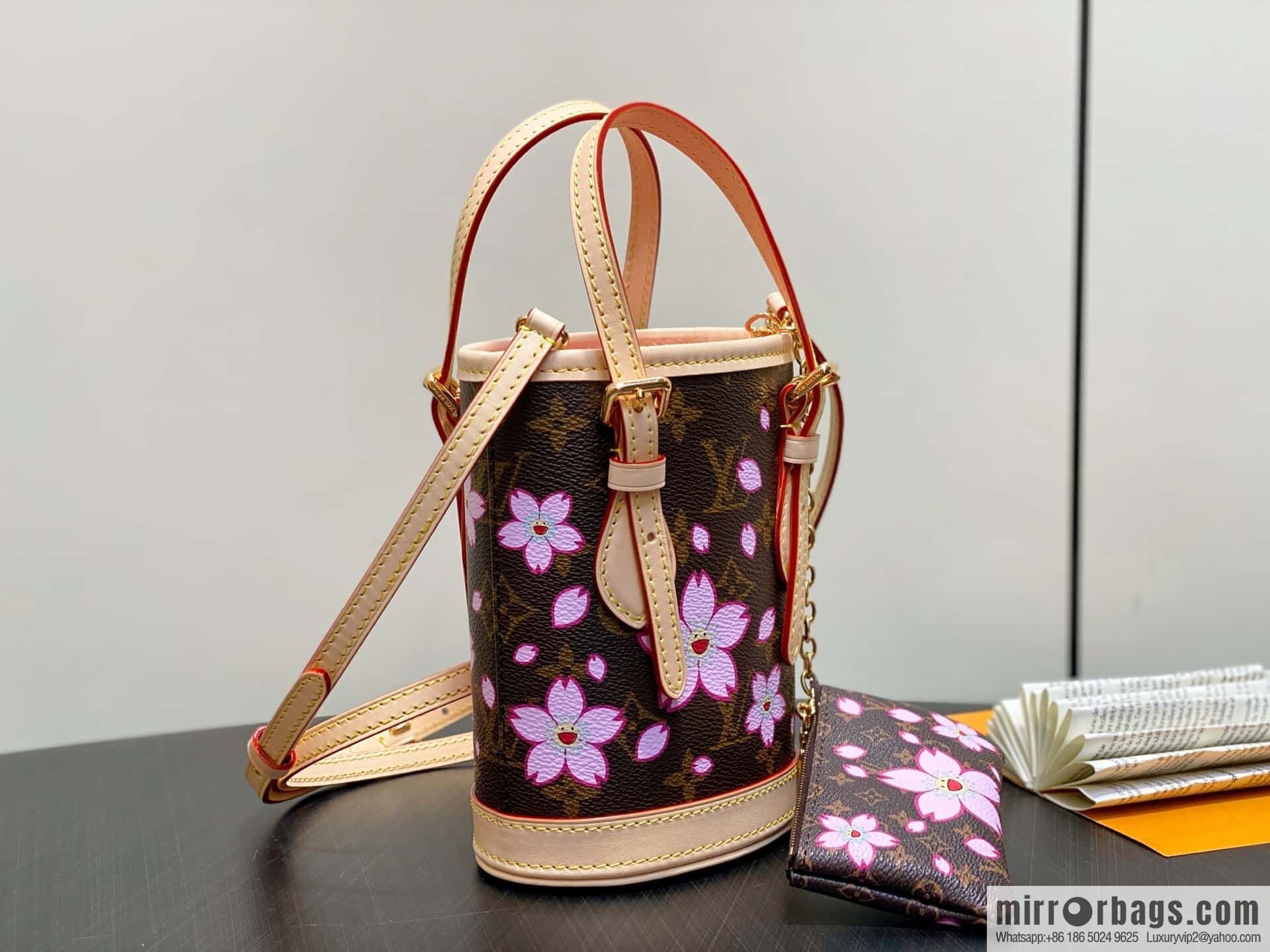 [Boutique‑grade] M13417 old flower, cherry blossom silk screen bucket bag LV XTM NANO BUCKET handbag