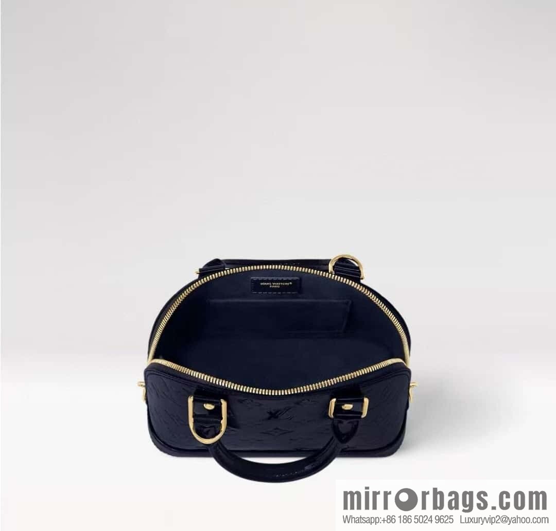 [Boutique‑grade] M13169 blue, patent leather embossed shell bag ALMA BB handbag