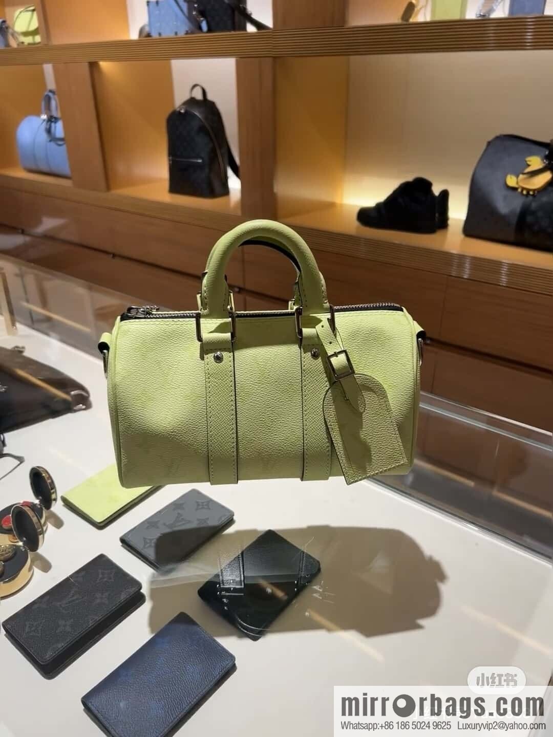 [Boutique‑grade] N14078 light yellow, men's bag, pillow bag KEEPALL BANDOULIZRE 25 handbag