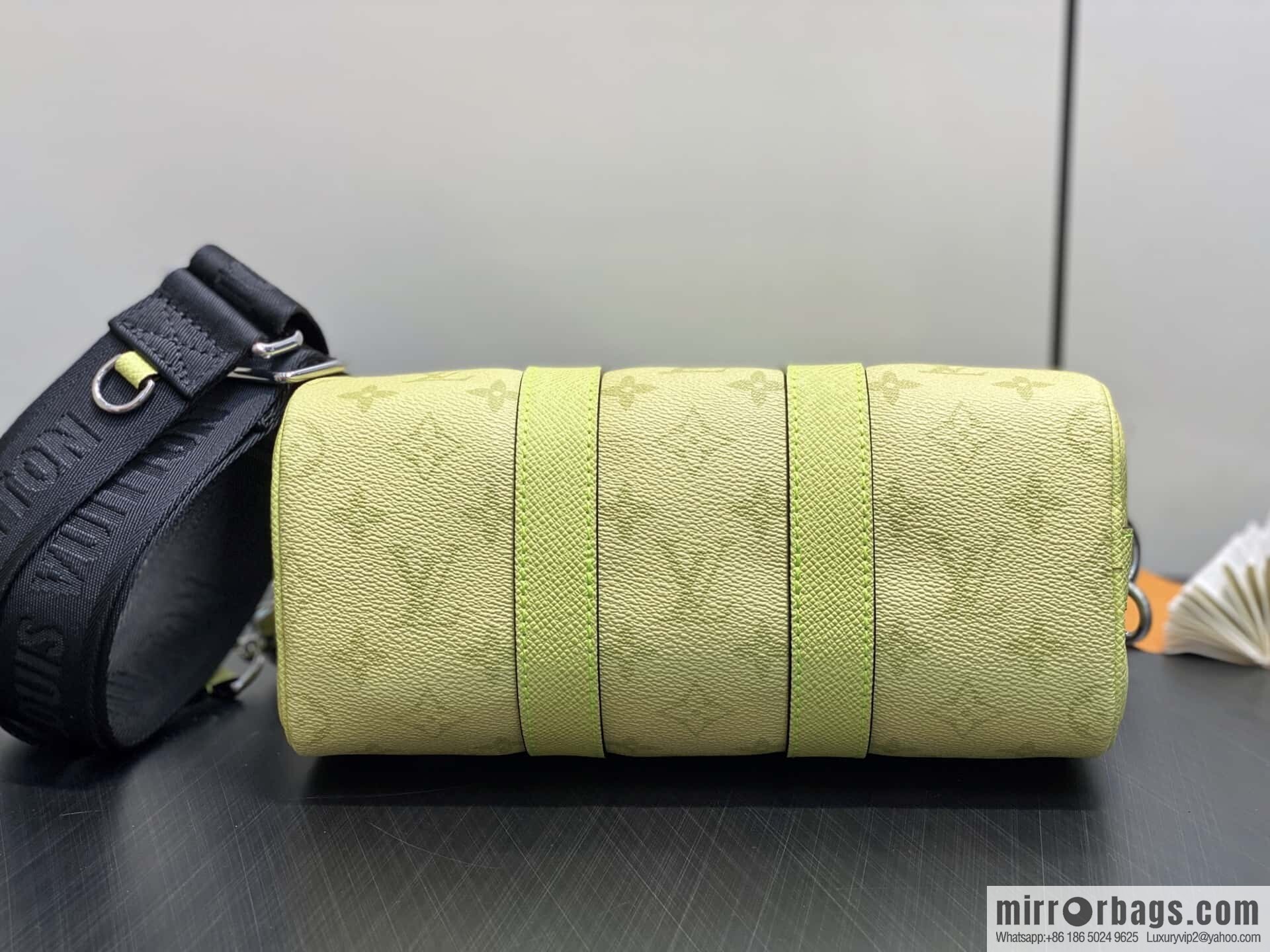 [Boutique‑grade] N14078 light yellow, men's bag, pillow bag KEEPALL BANDOULIZRE 25 handbag