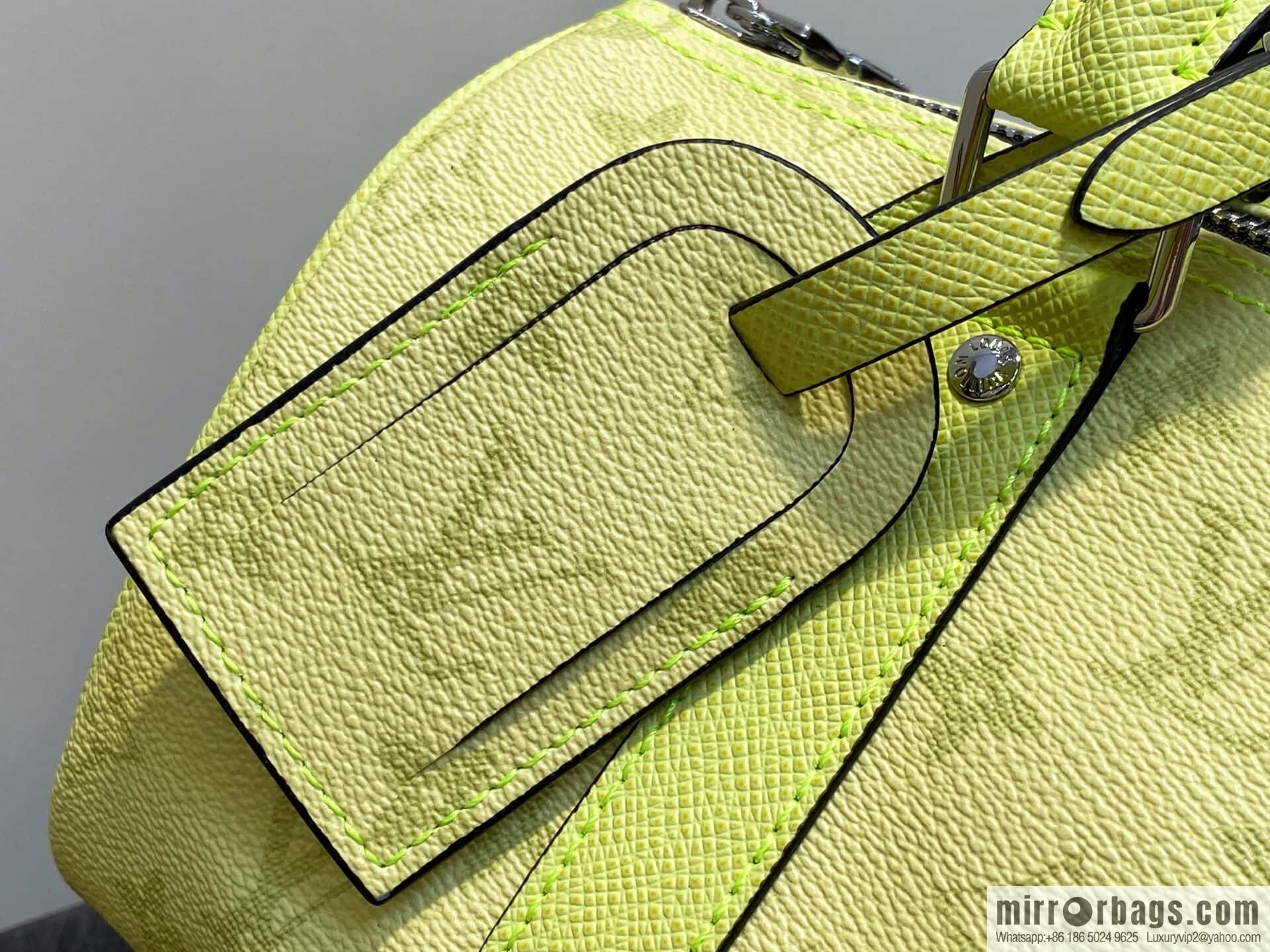 [Boutique‑grade] N14078 light yellow, men's bag, pillow bag KEEPALL BANDOULIZRE 25 handbag