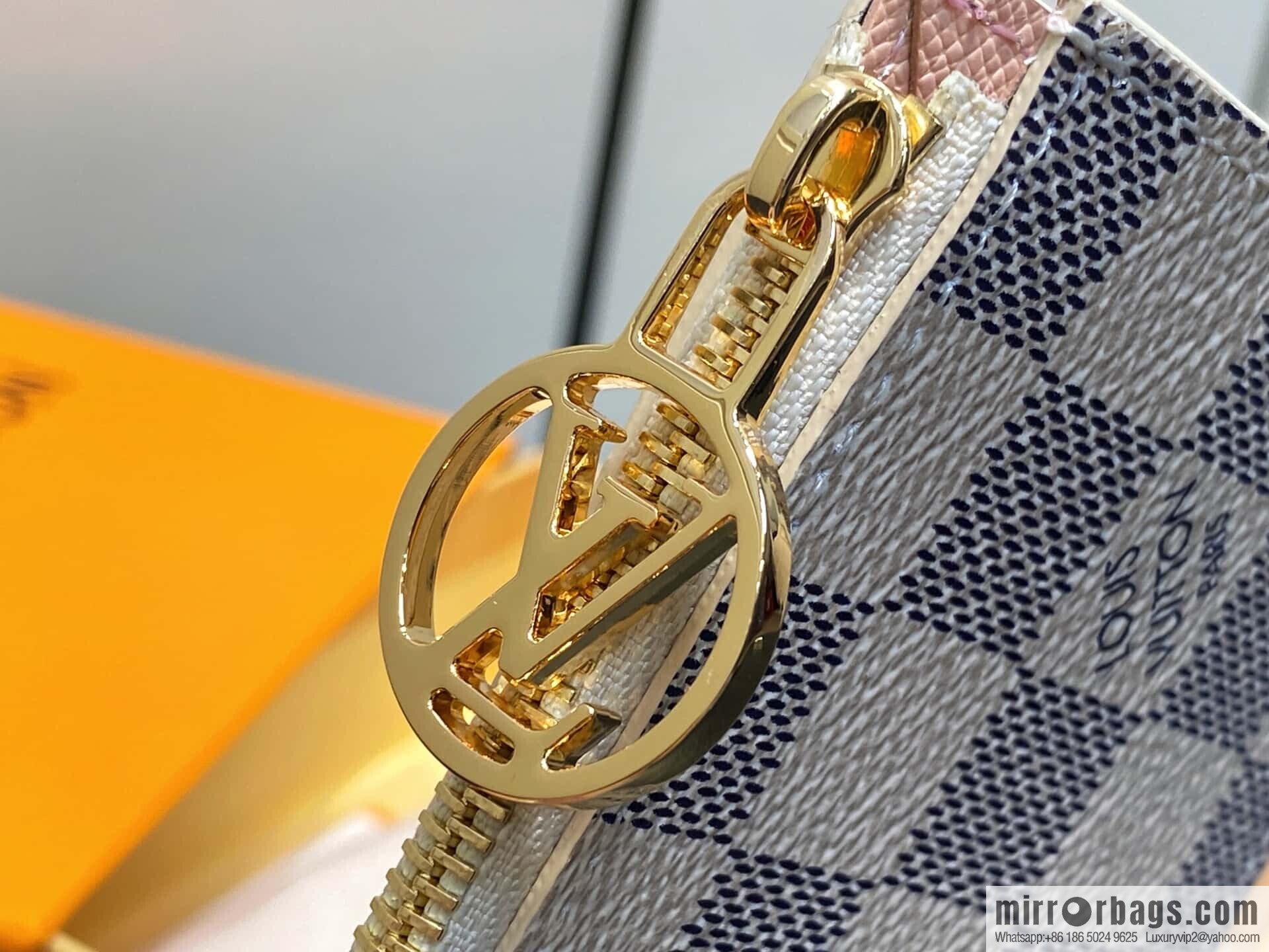 [Boutique‑grade] N00131 white grid pink, card bag card clip wallet M81881 M83602 Romy card clip