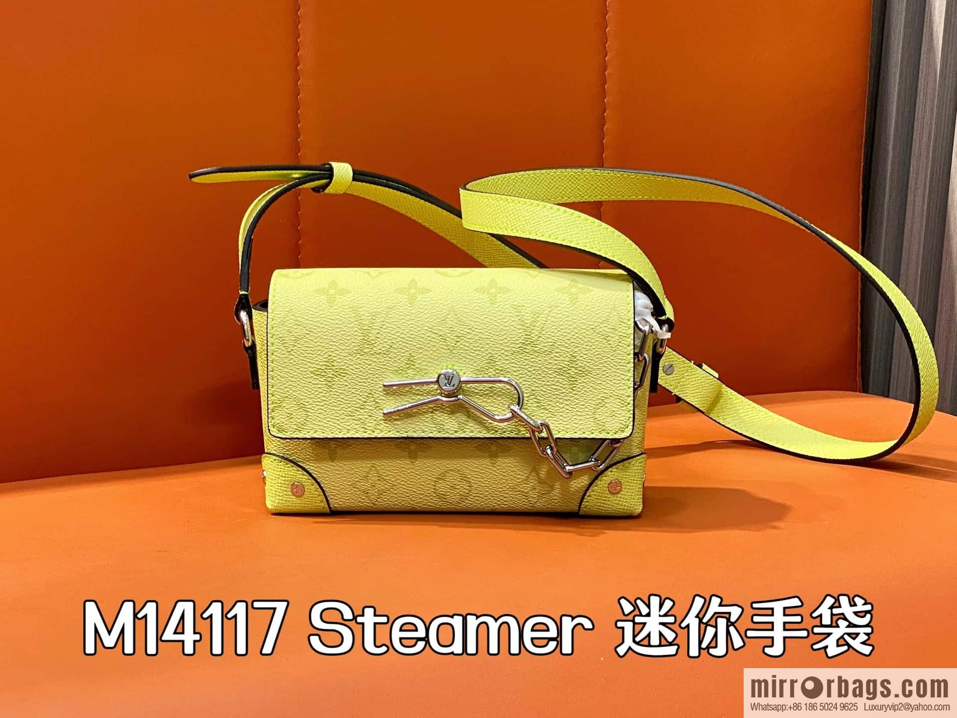 [Boutique‑grade] M14117 lemon yellow, men's bag mini mailman bag Steamer mini handbag