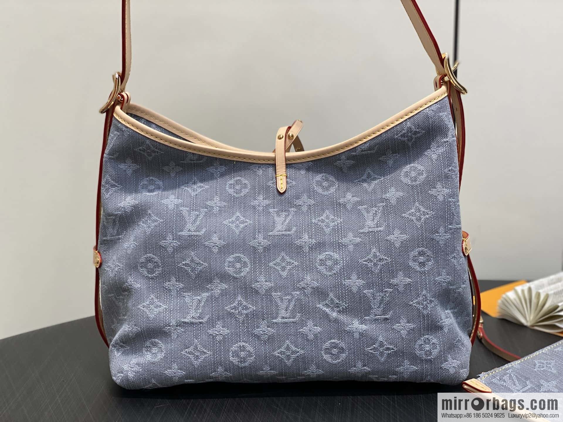 [Boutique‑grade] M13289 gray, denim shopping bag CARRYALL small handbag